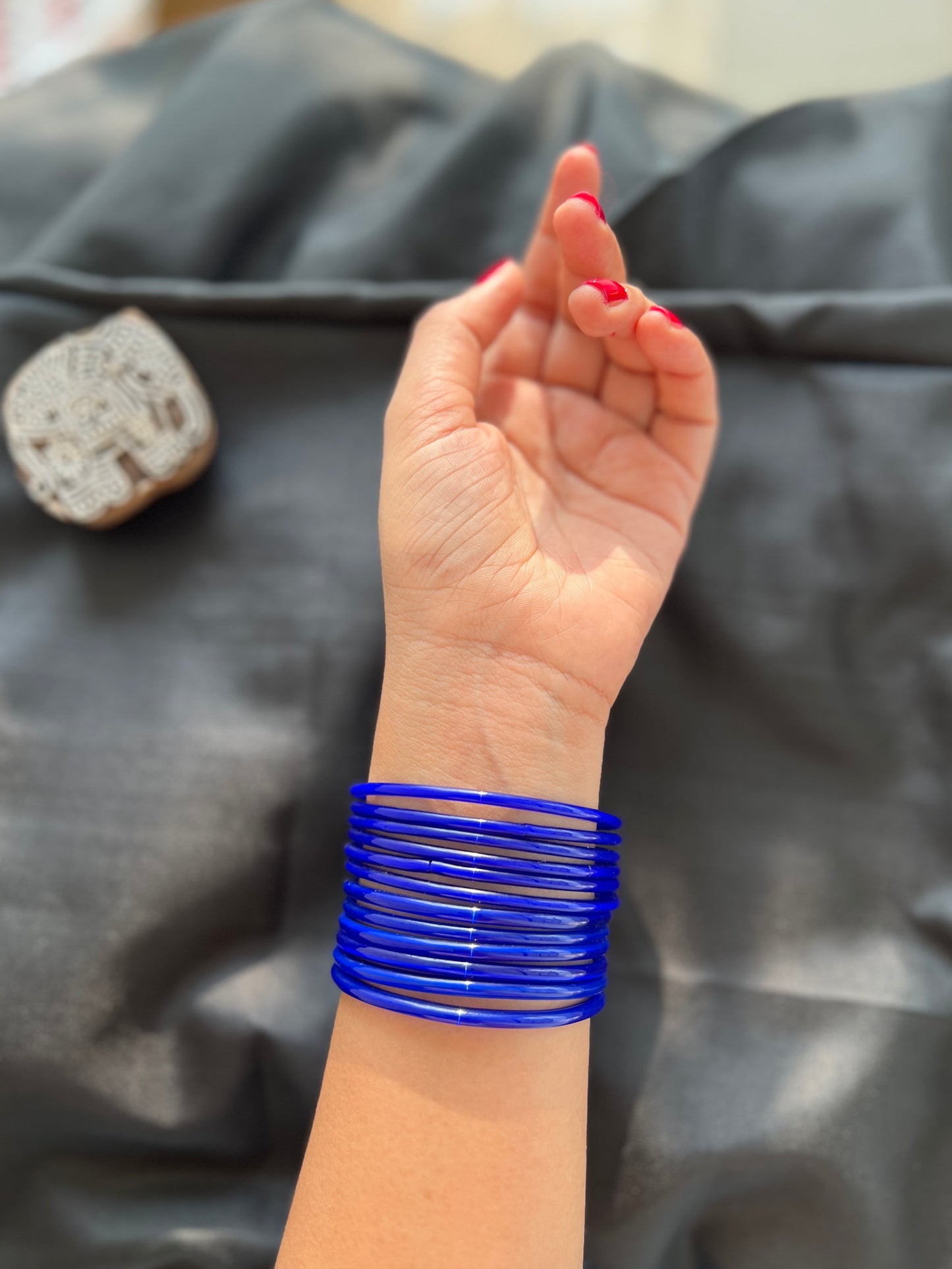 Blue Kuppivala / Glass Bangles (Pack of 12)