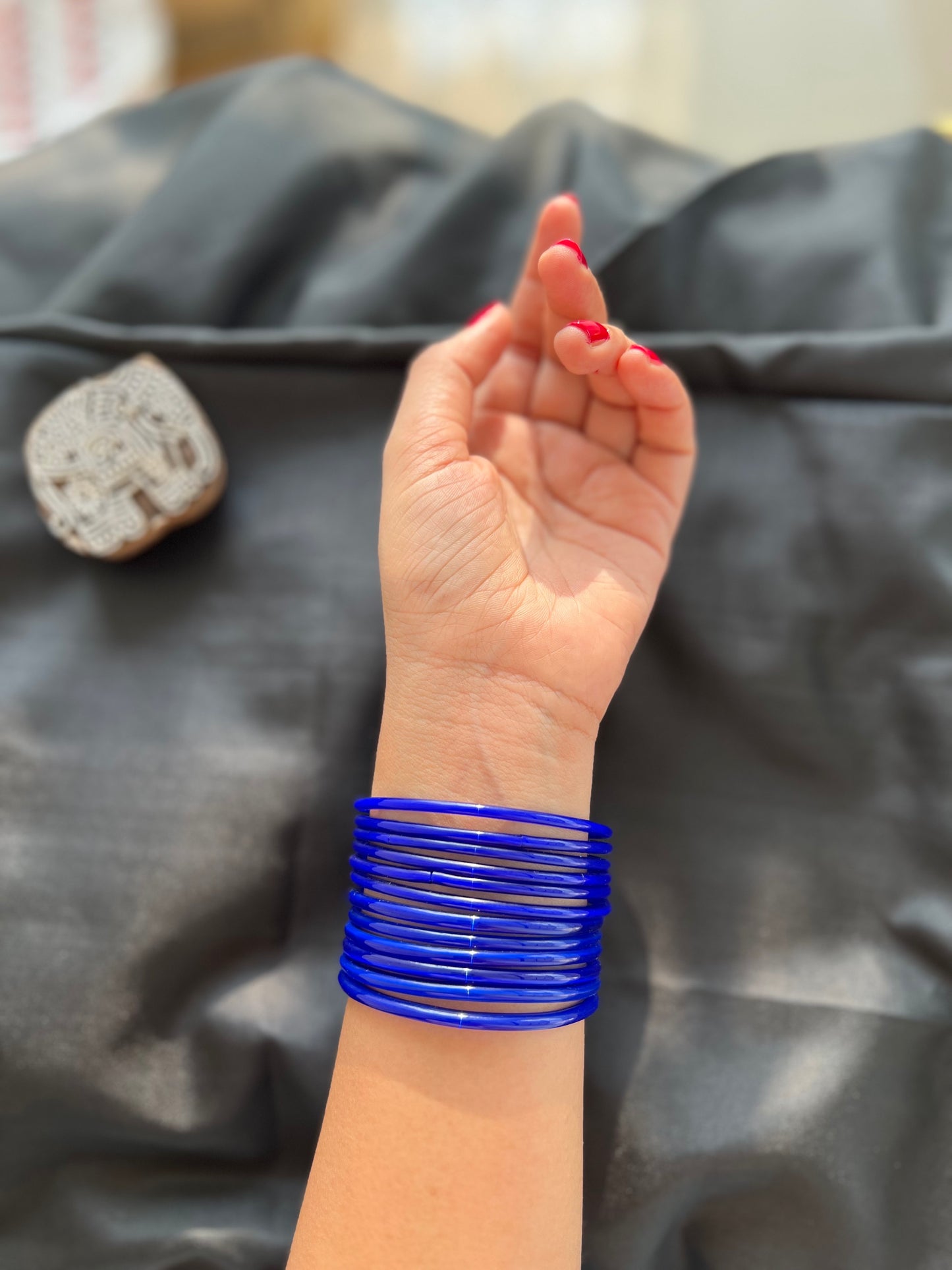 Blue Kuppivala / Glass Bangles (Pack of 12)
