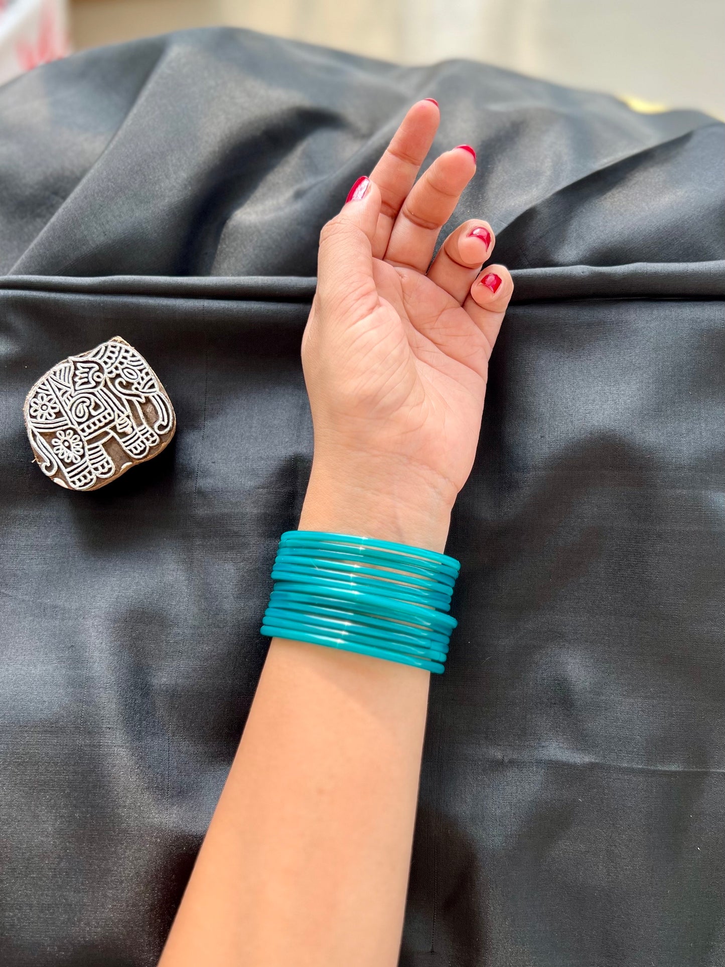 Blue Kuppivala / Glass Bangles (Pack of 24)