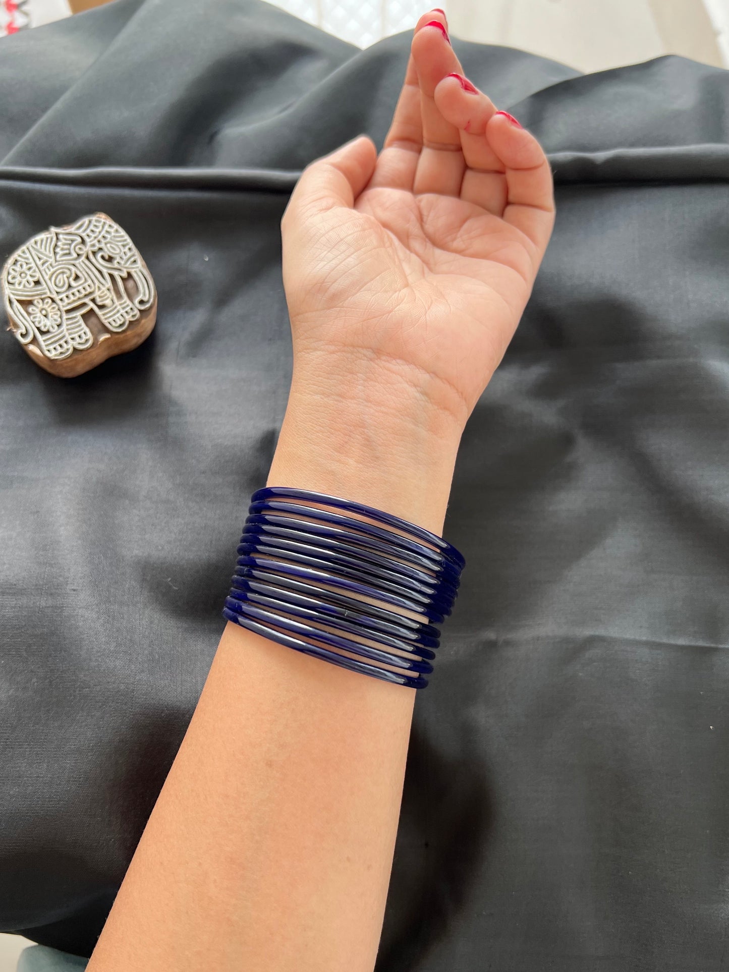 Blue Kuppivala / Glass Bangles (Pack of 12)