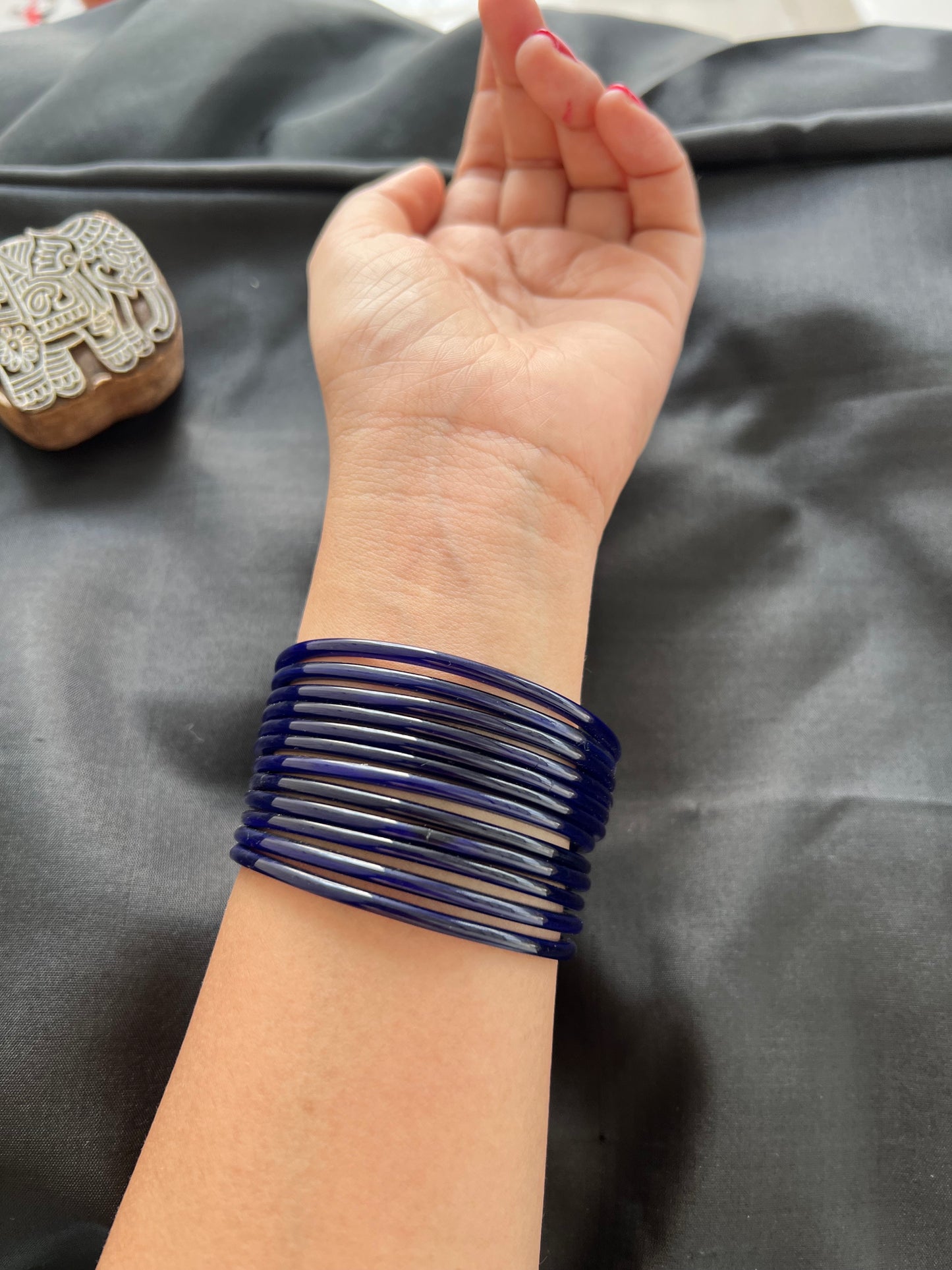 Blue Kuppivala / Glass Bangles (Pack of 12)