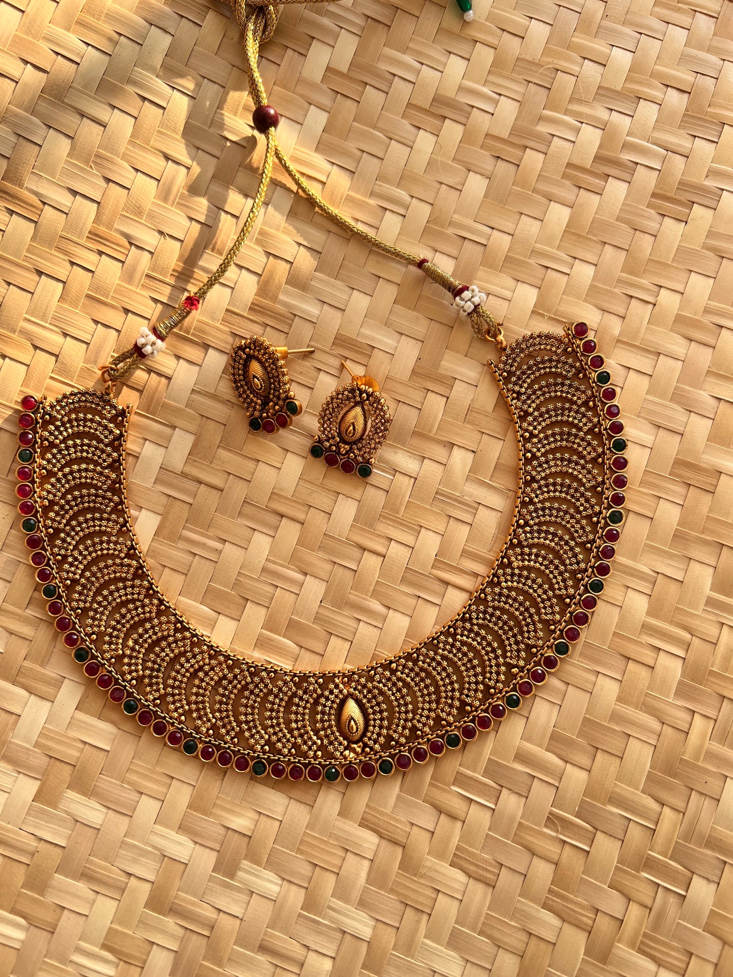 Gold Plated Necklace with Earring