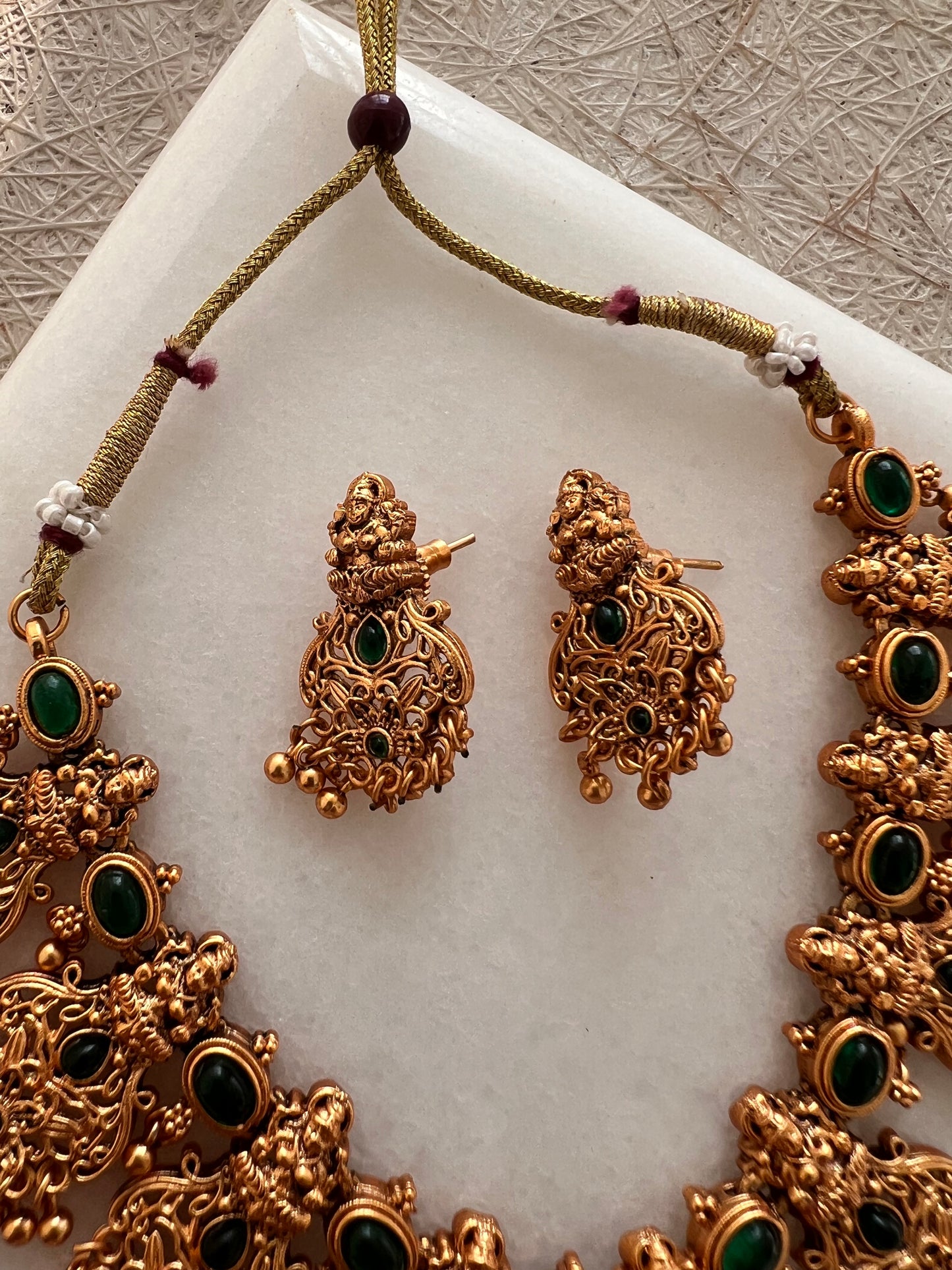 Gold Plated Necklace with Earring Set