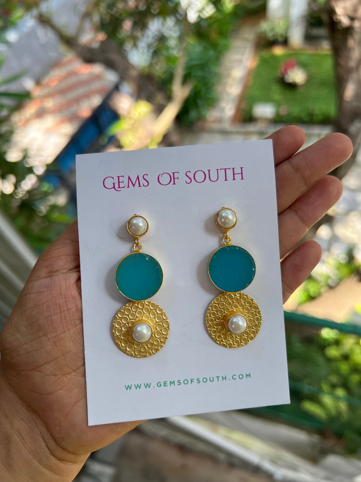 Hand Crafted Raw Stone Statement Earring