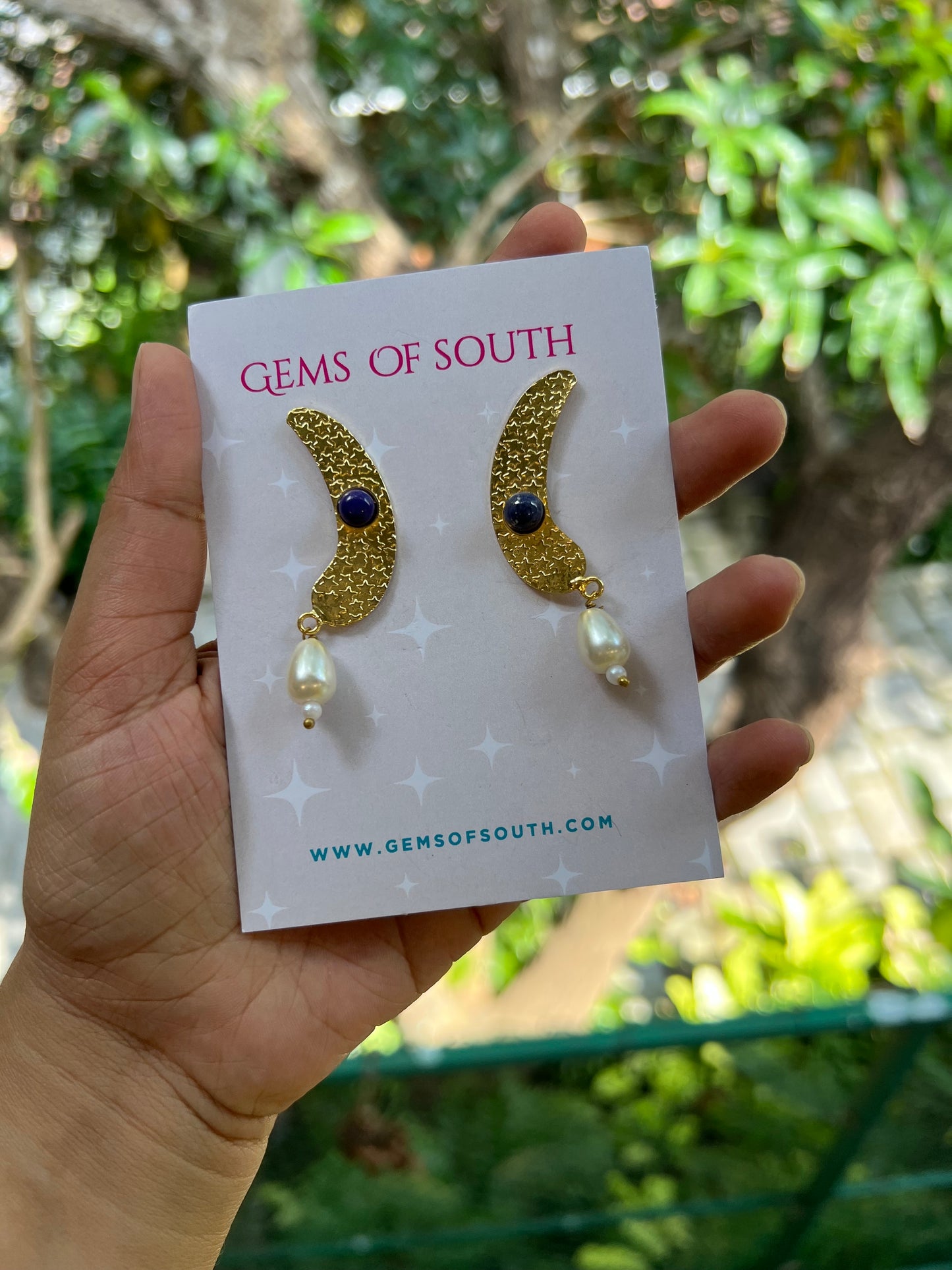 Hand Crafted Raw Stone Statement Earring