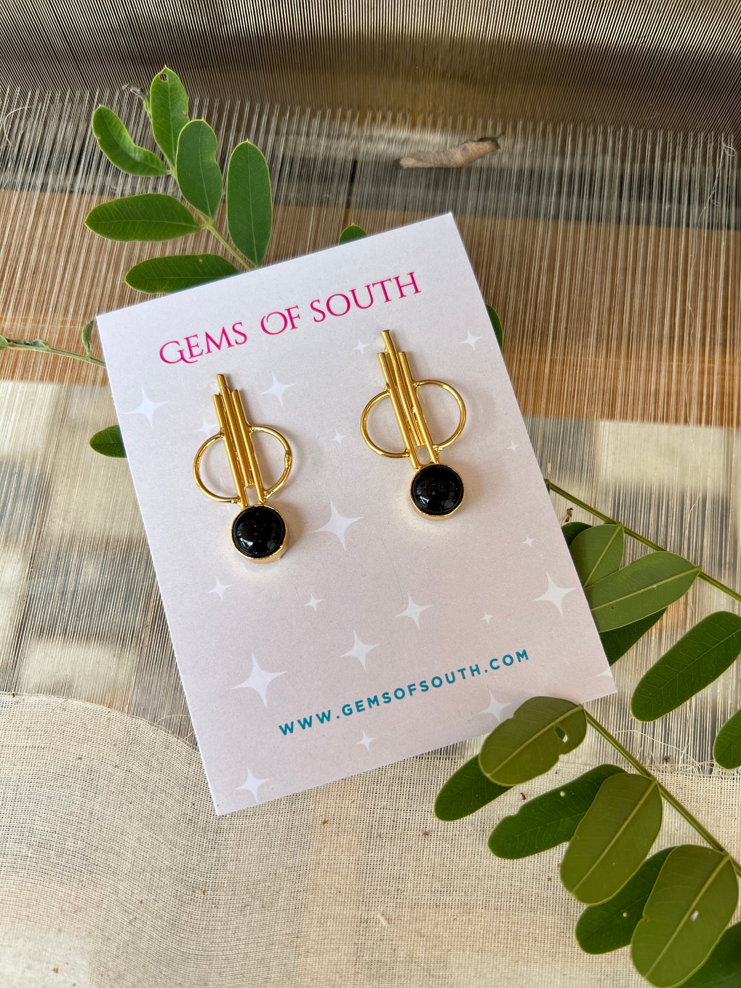 Hand Crafted Stone Statement Earring