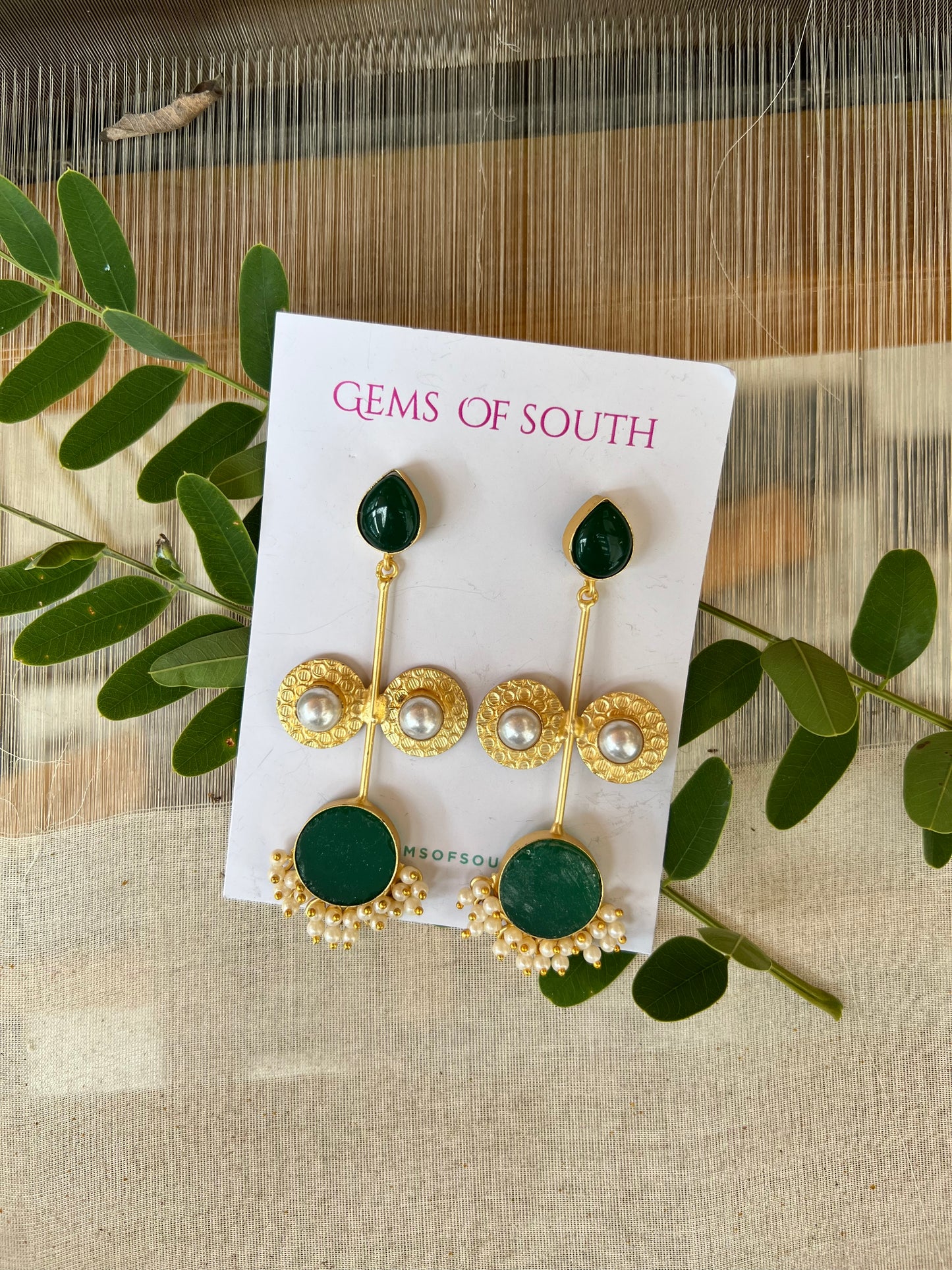Hand Crafted Raw Stone Statement Earring