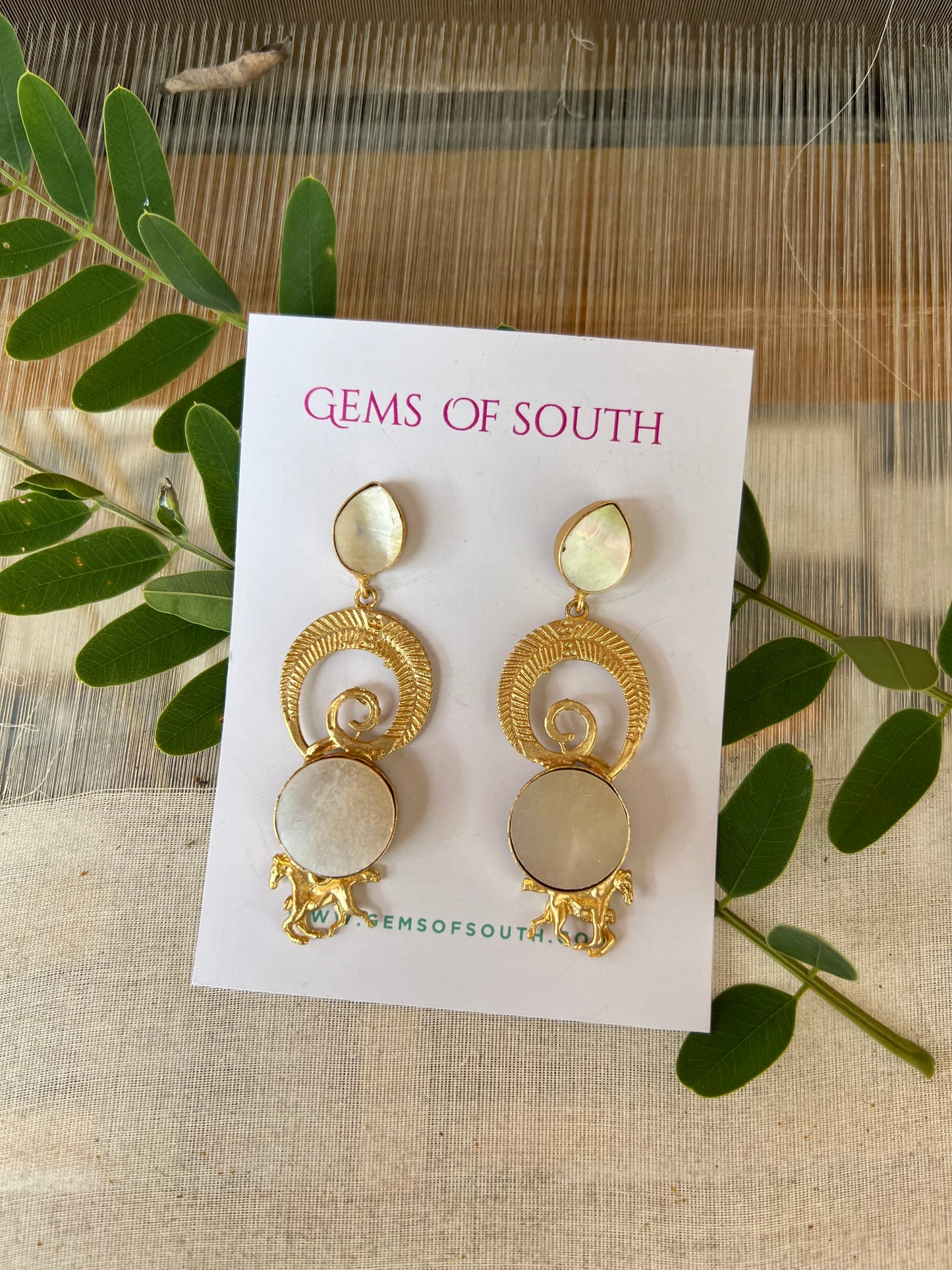 Hand Crafted Raw Stone Statement Earring