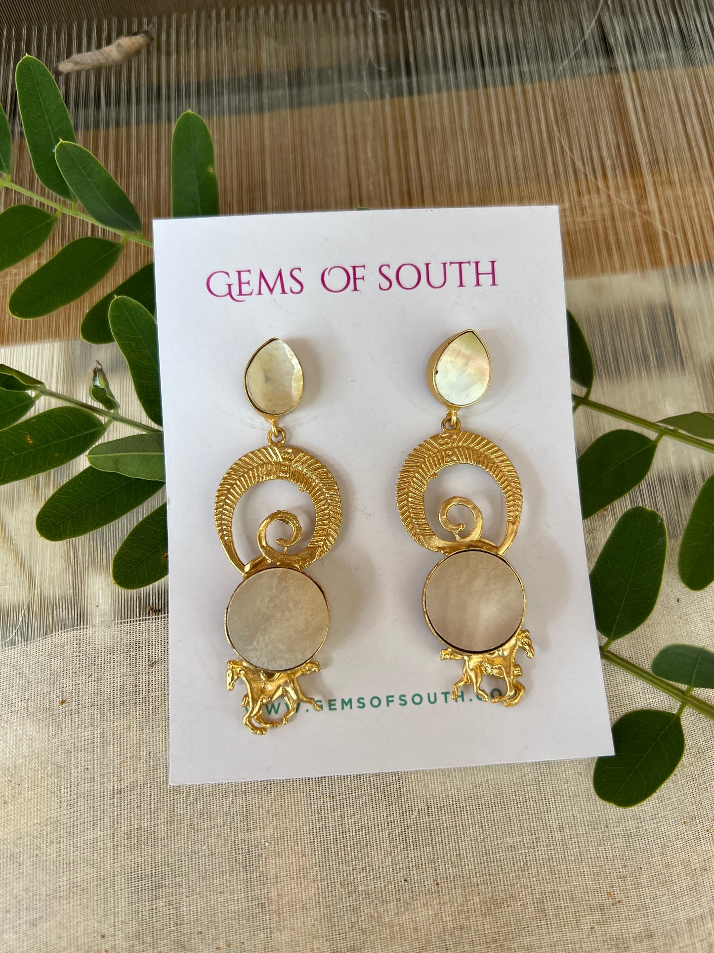 Hand Crafted Raw Stone Statement Earring