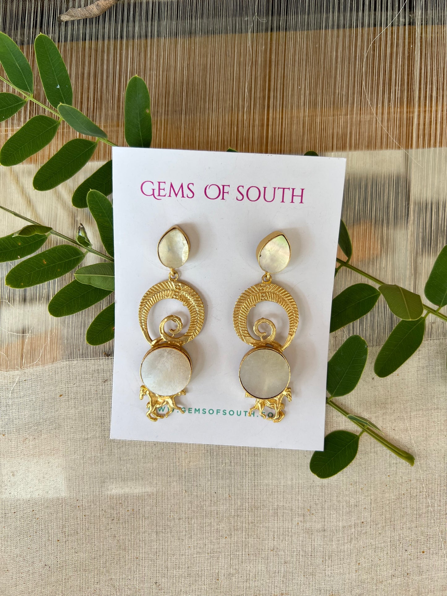 Hand Crafted Raw Stone Statement Earring