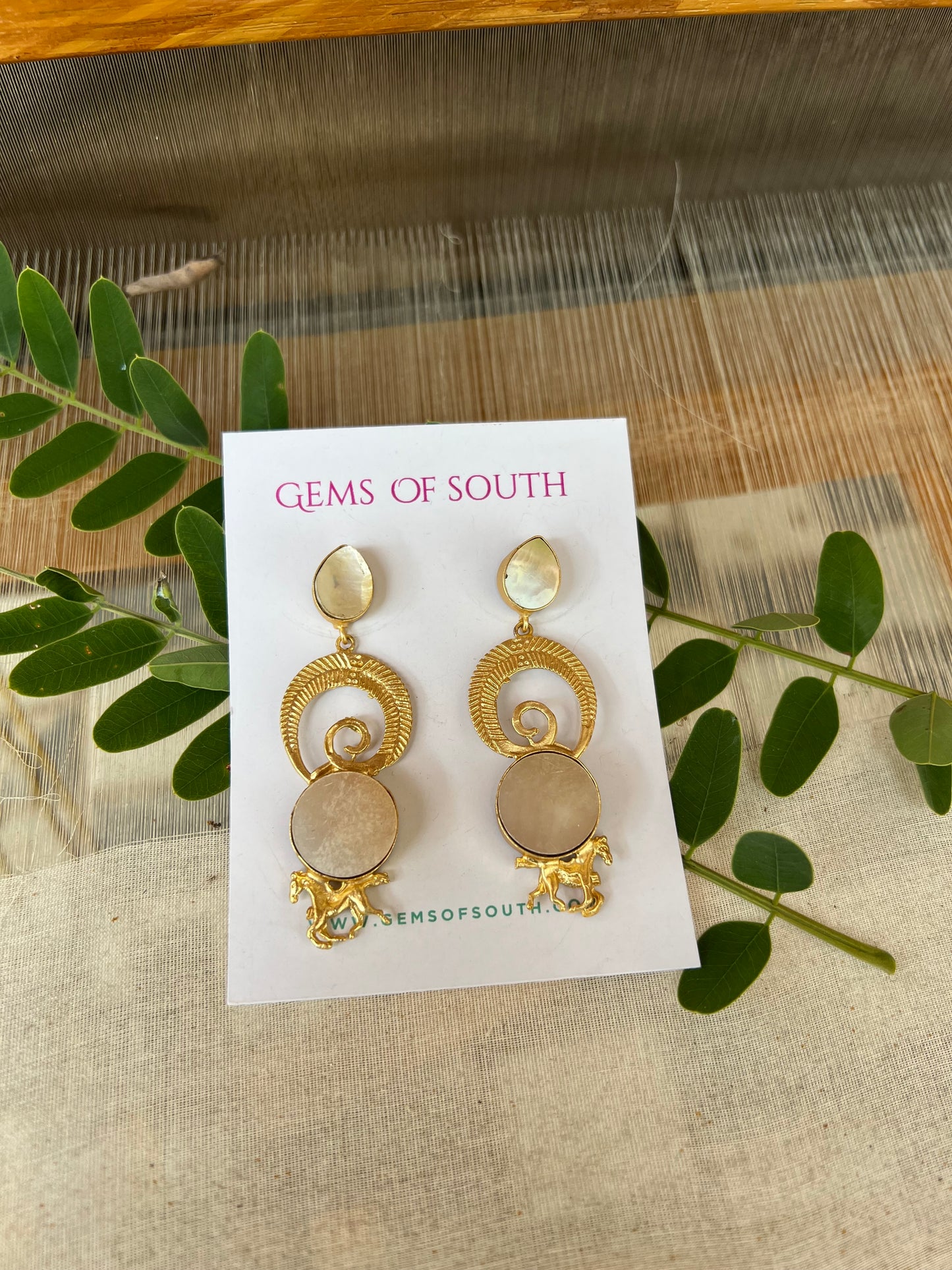 Hand Crafted Raw Stone Statement Earring