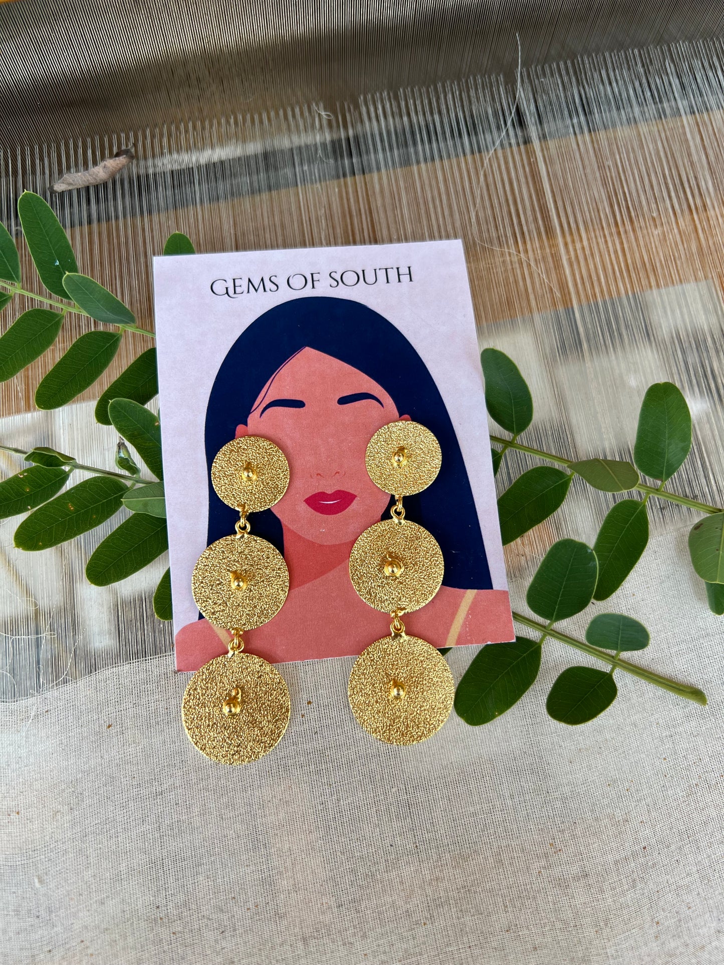 Hand Crafted Brass Statement Earring