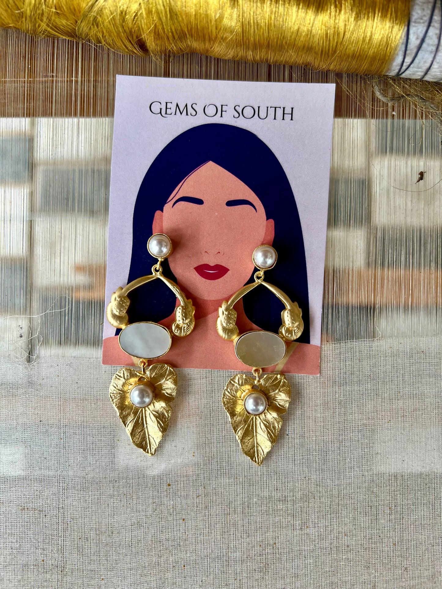 Hand Crafted Mother of Pearl Statement Earring