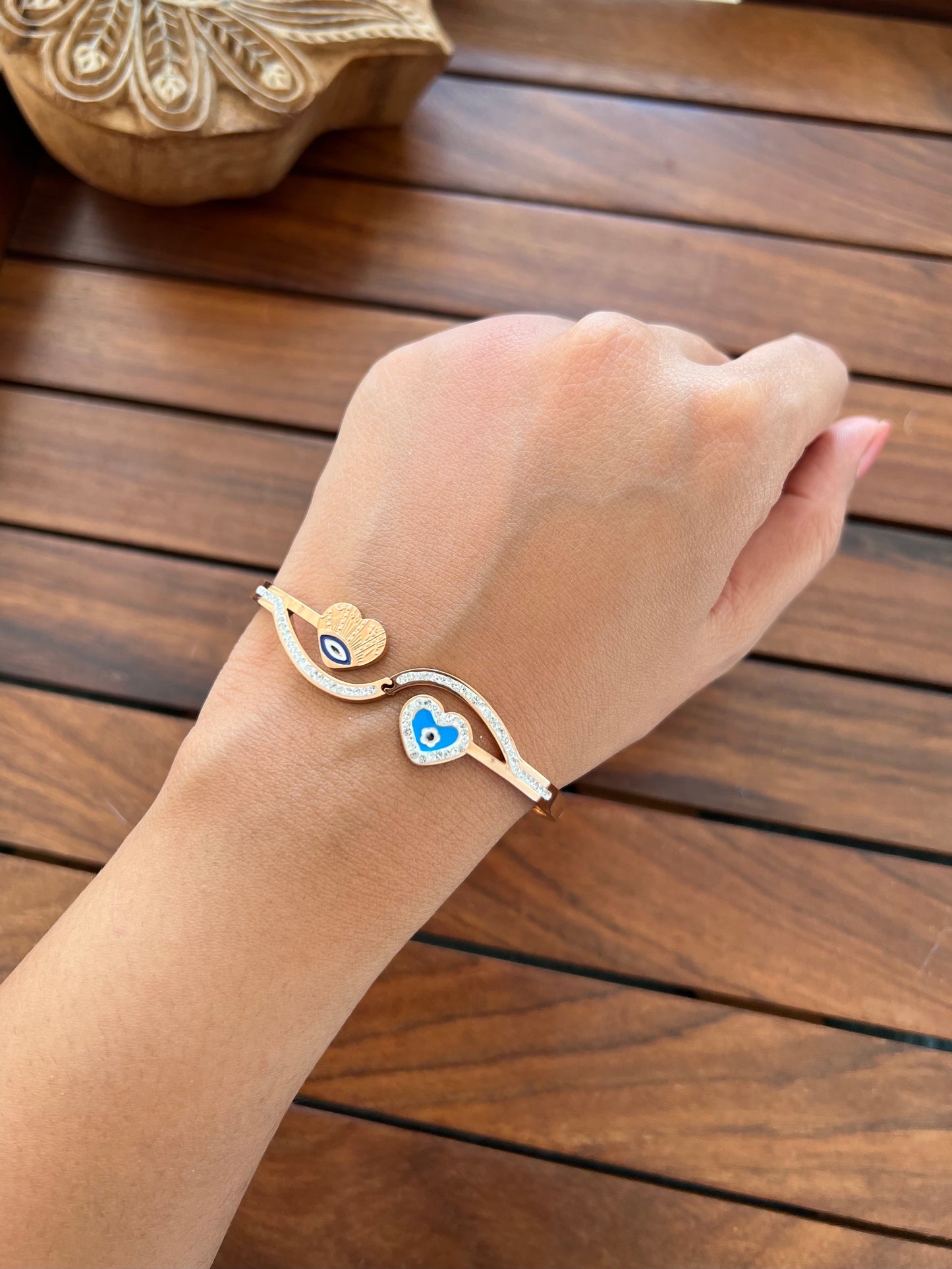 Stainless Steel Evil Eye Minimal Bracelet