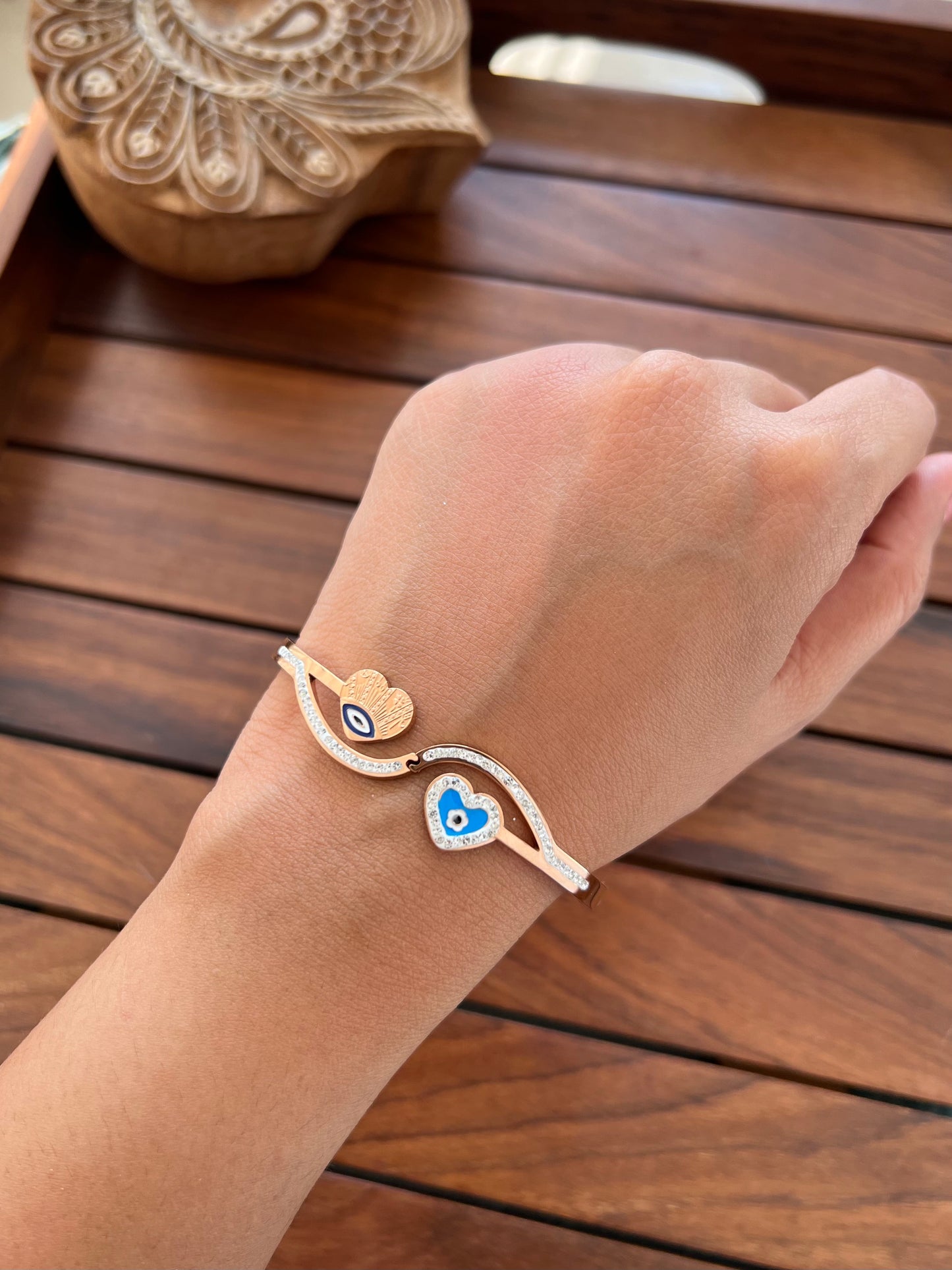 Stainless Steel Evil Eye Minimal Bracelet