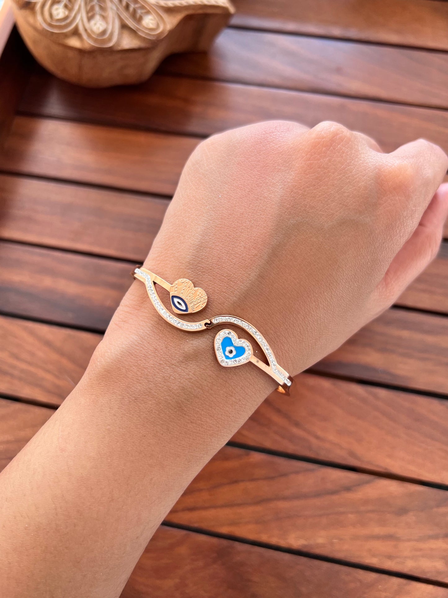 Stainless Steel Evil Eye Minimal Bracelet