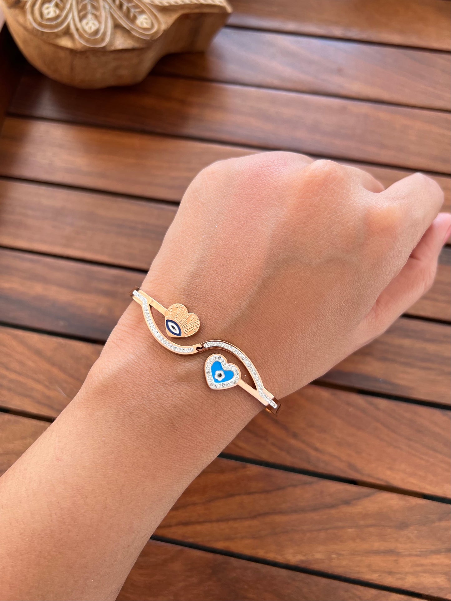 Stainless Steel Evil Eye Minimal Bracelet