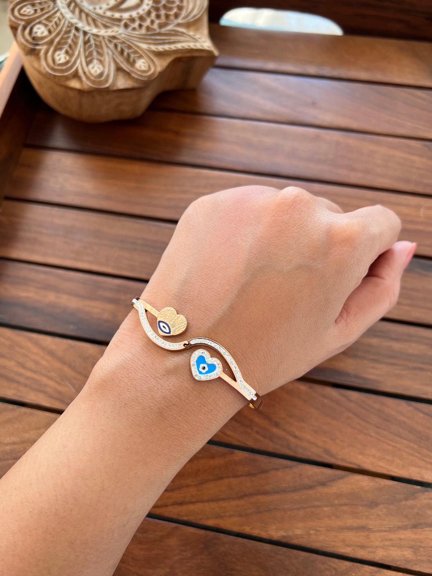 Stainless Steel Evil Eye Minimal Bracelet
