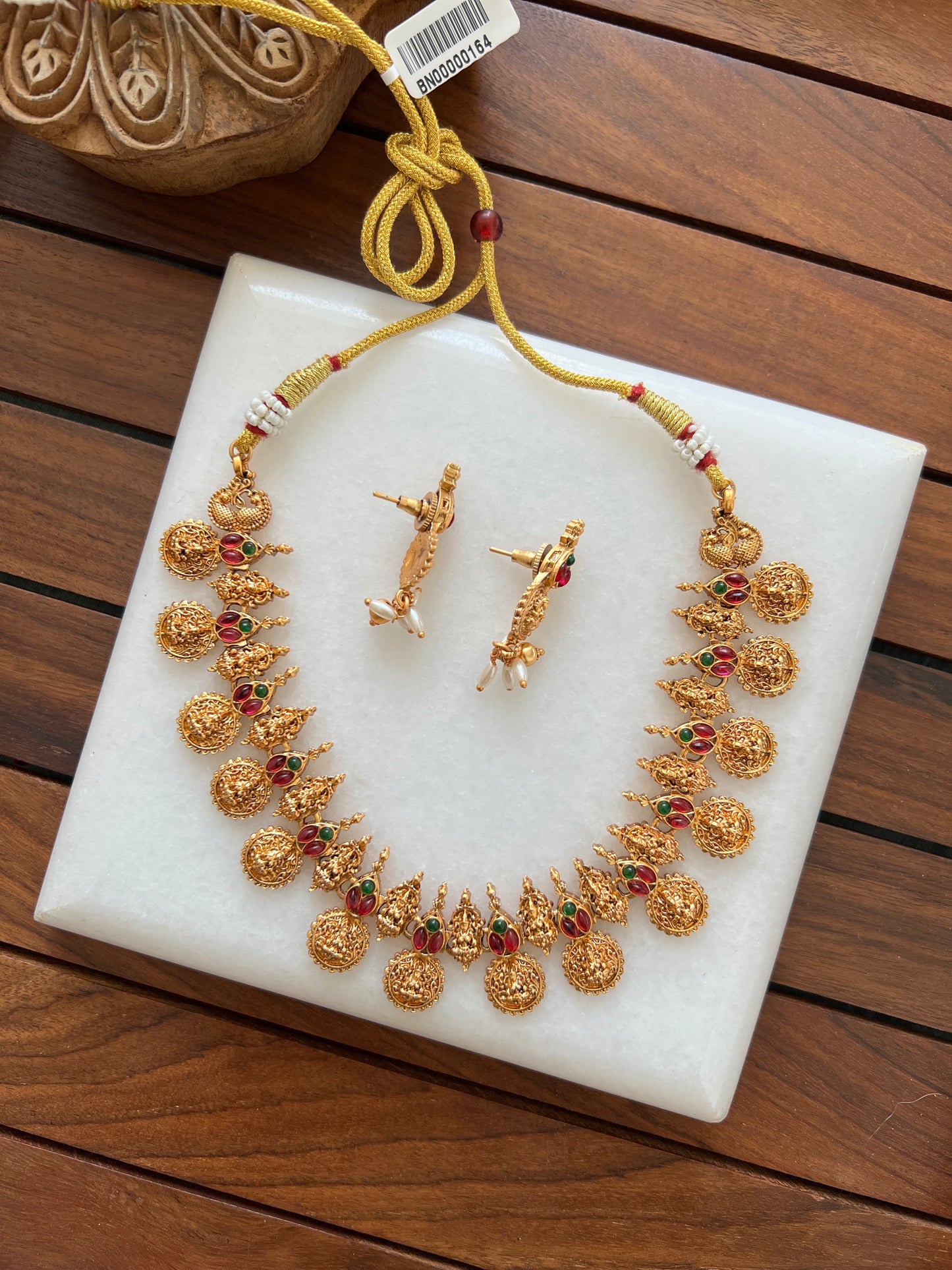 Gold Plated Necklace with Earring Set