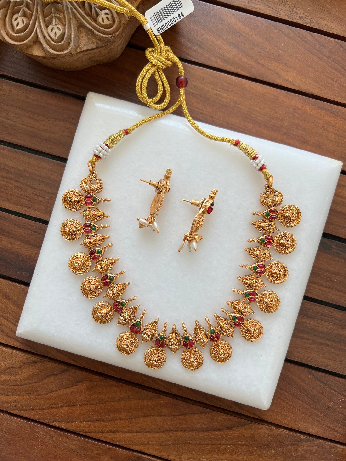 Gold Plated Necklace with Earring Set