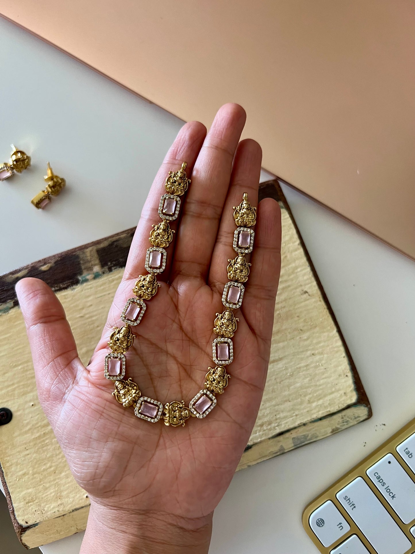 Premium Antique Temple Necklace with Earring Set