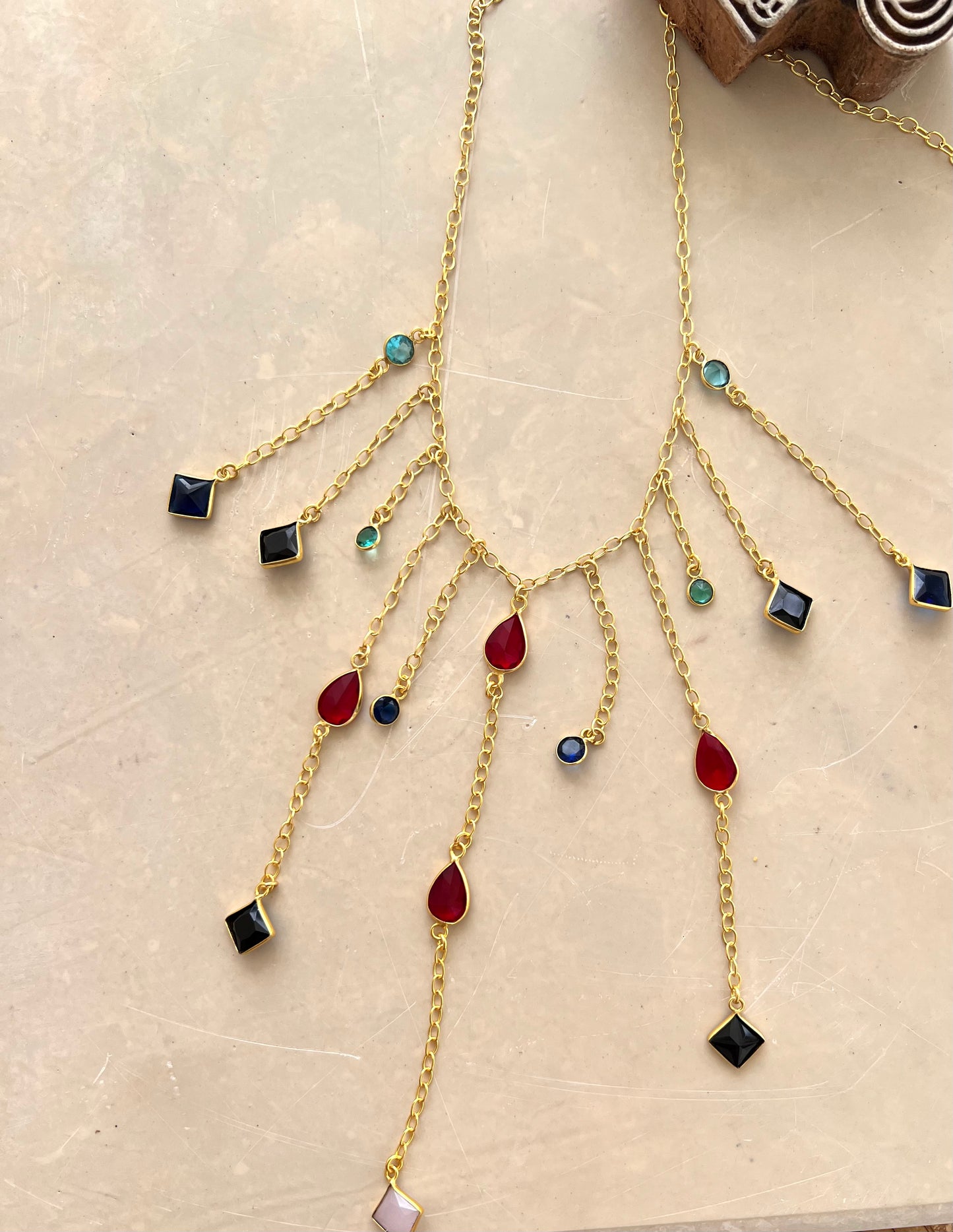 Multi Color Drop Necklace