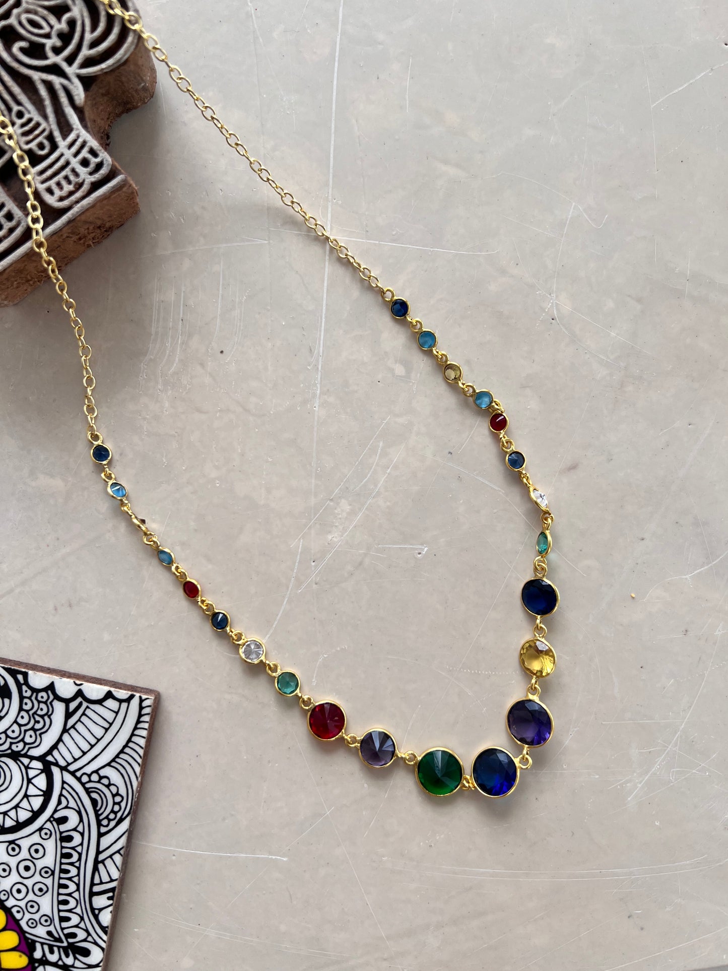 Multi Colour Stone Necklace