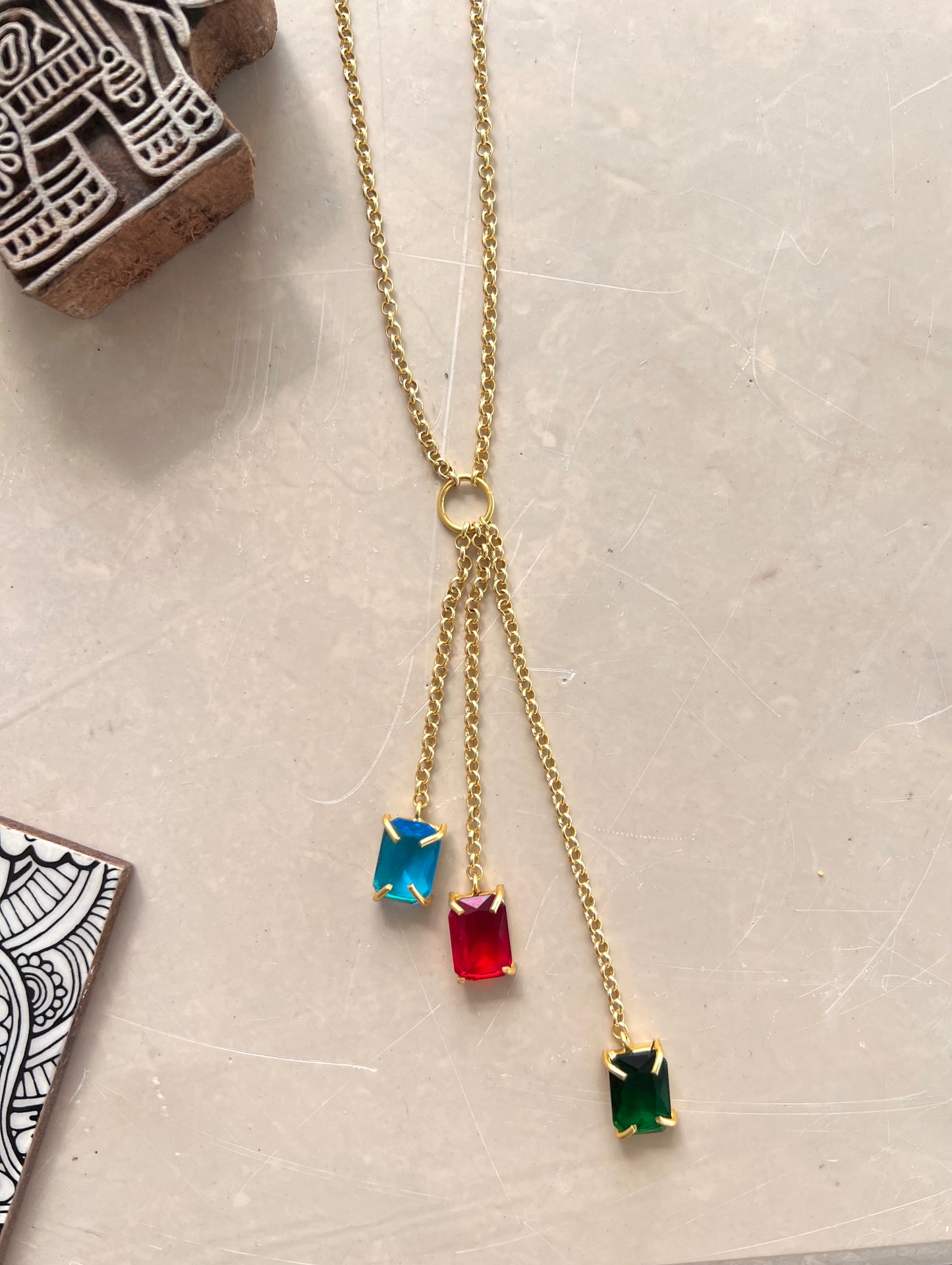 Multi Color Drop Necklace