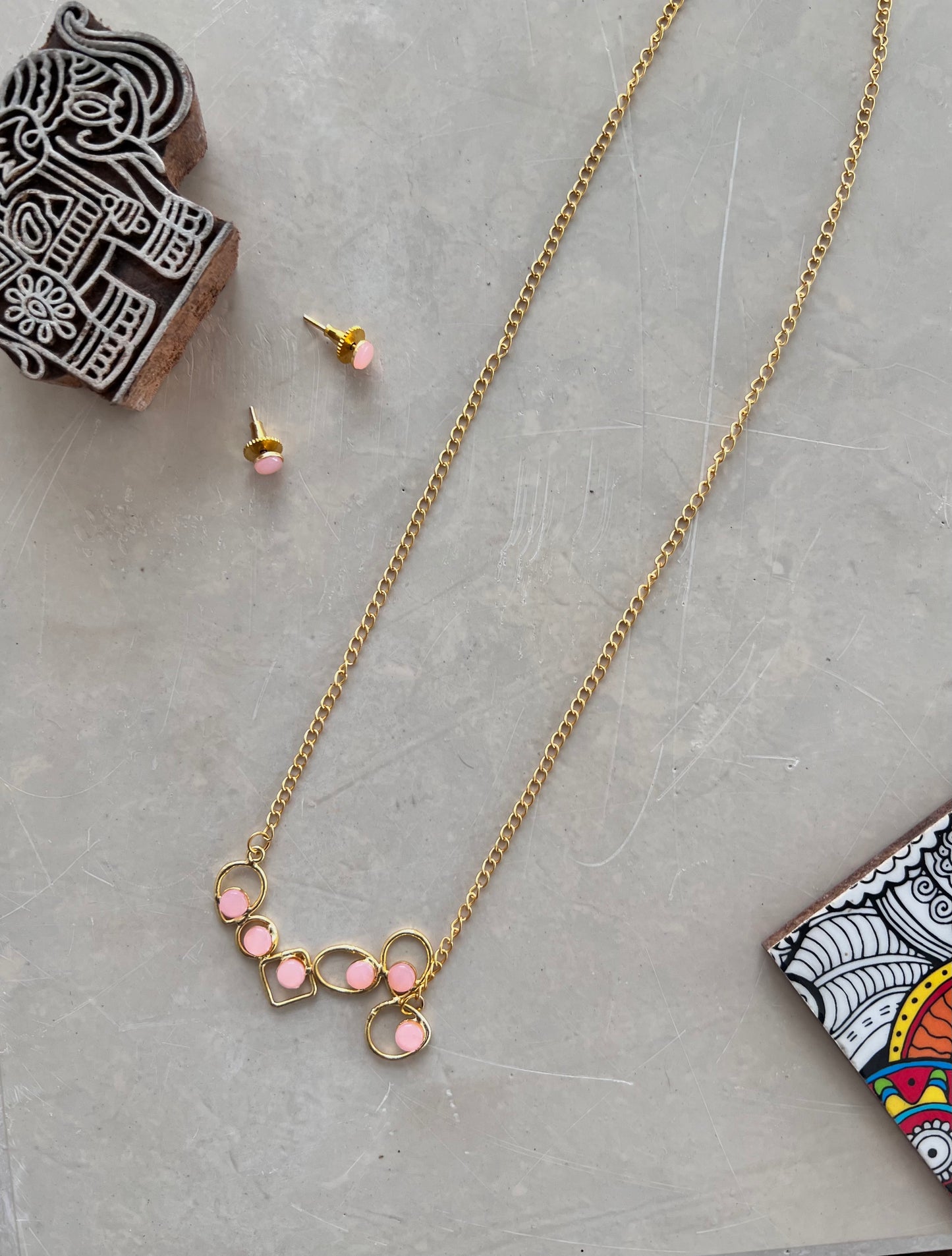 Gold Plated Stone Necklace