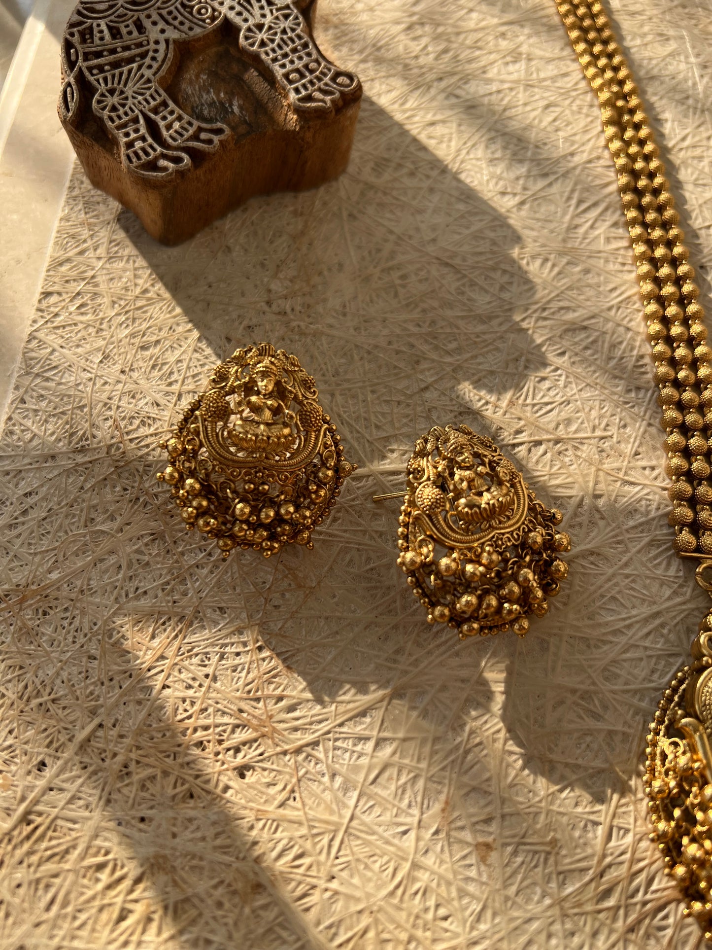 Gold Plated Temple Necklace Set