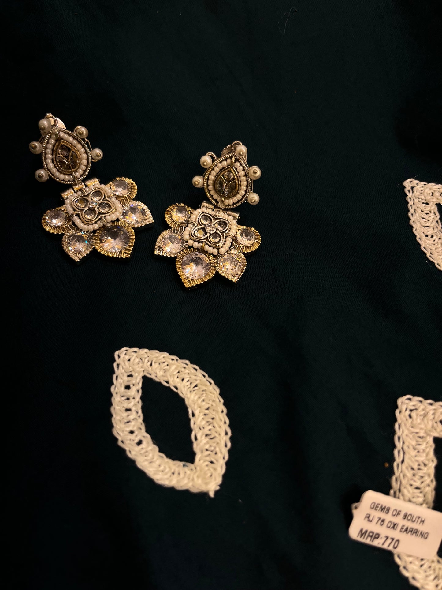 German Silver Oxidised Earring