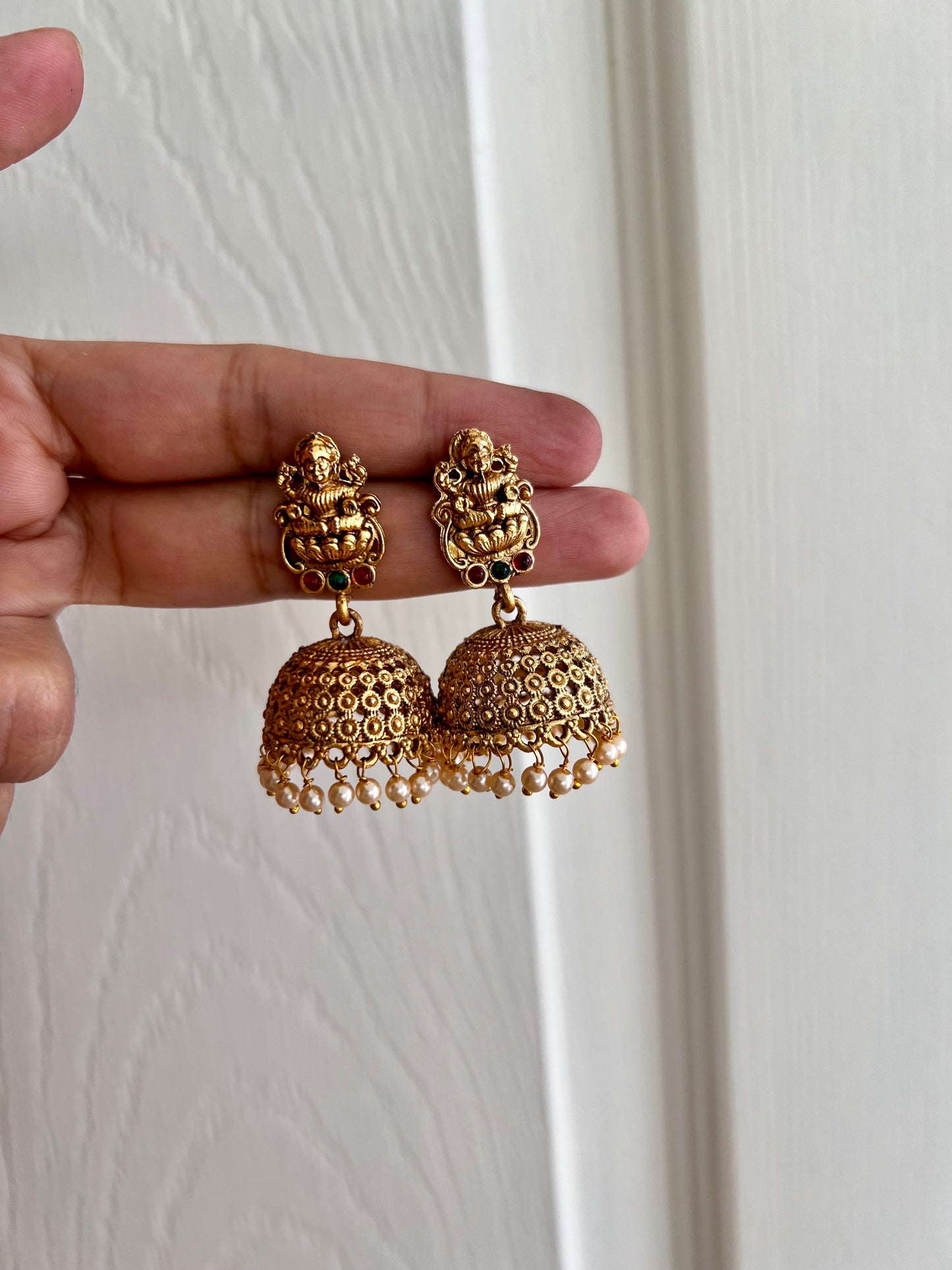 Gold Plated Metal Necklace with Earring