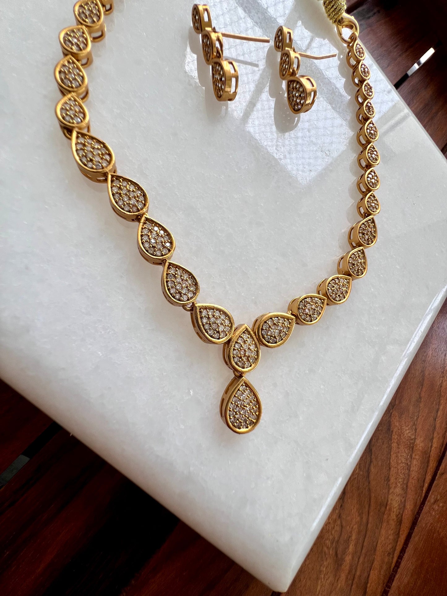 Gold Plated Necklace with Earring