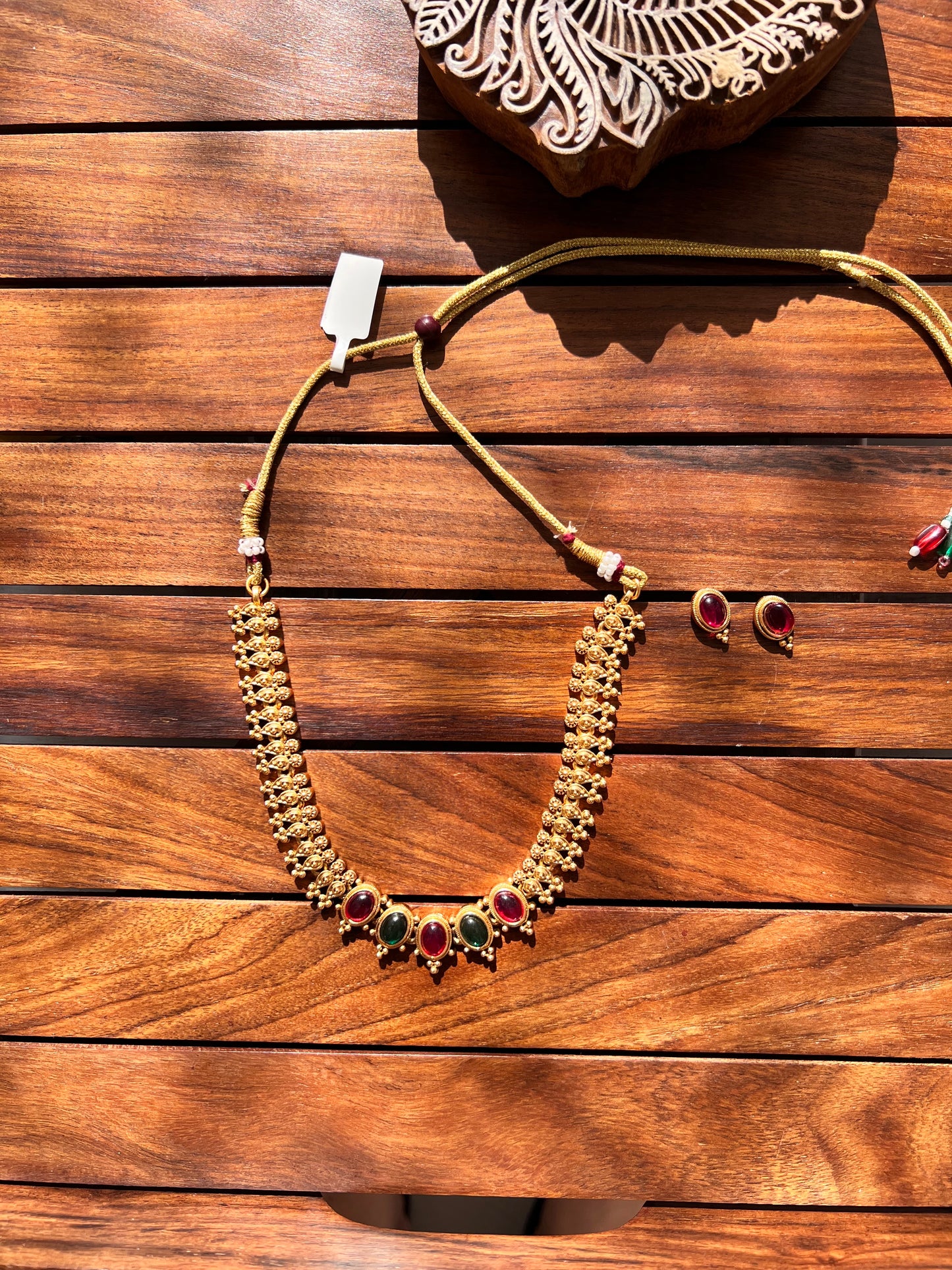 Gold Plated Necklace with Earring