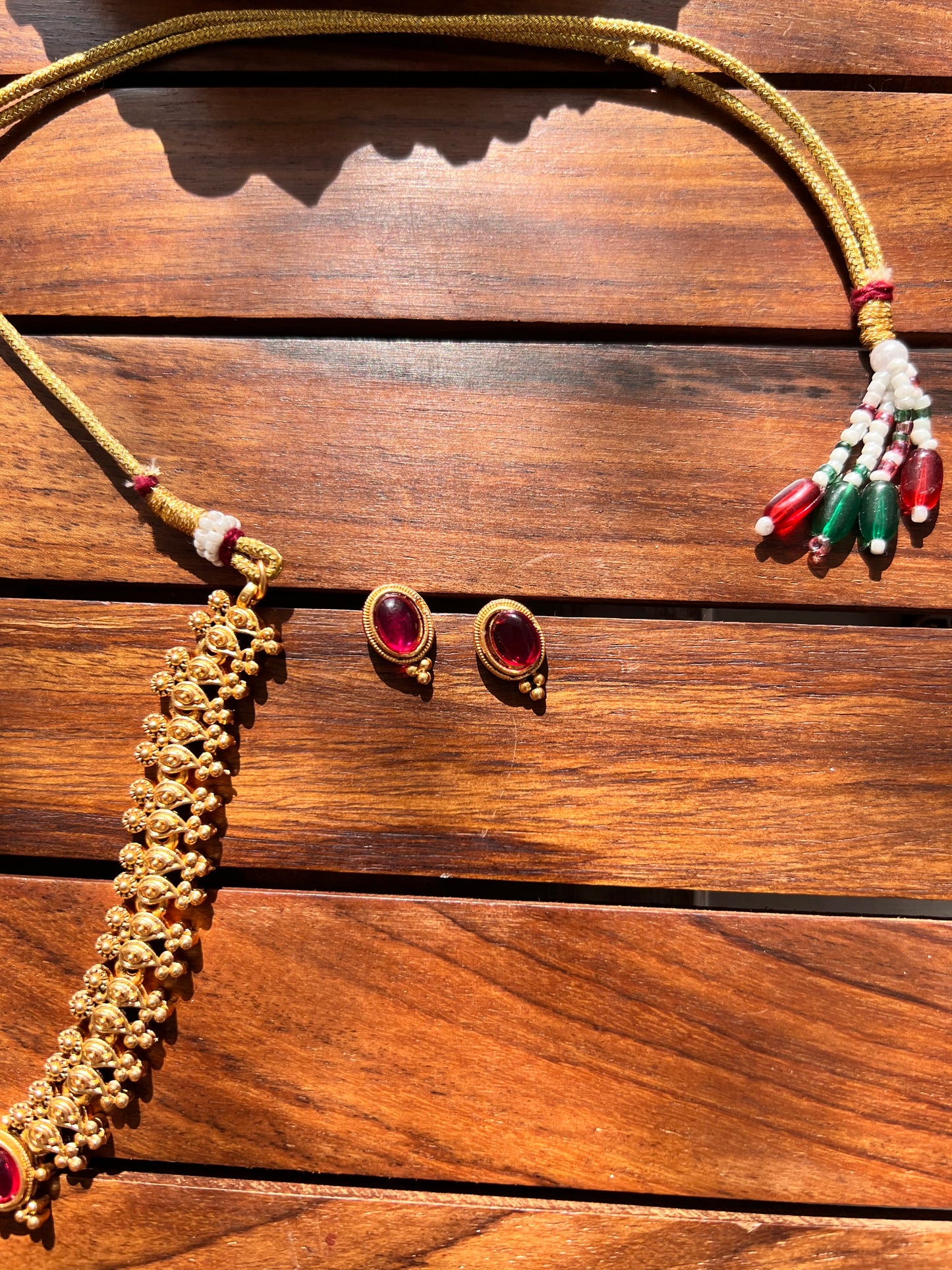 Gold Plated Necklace with Earring