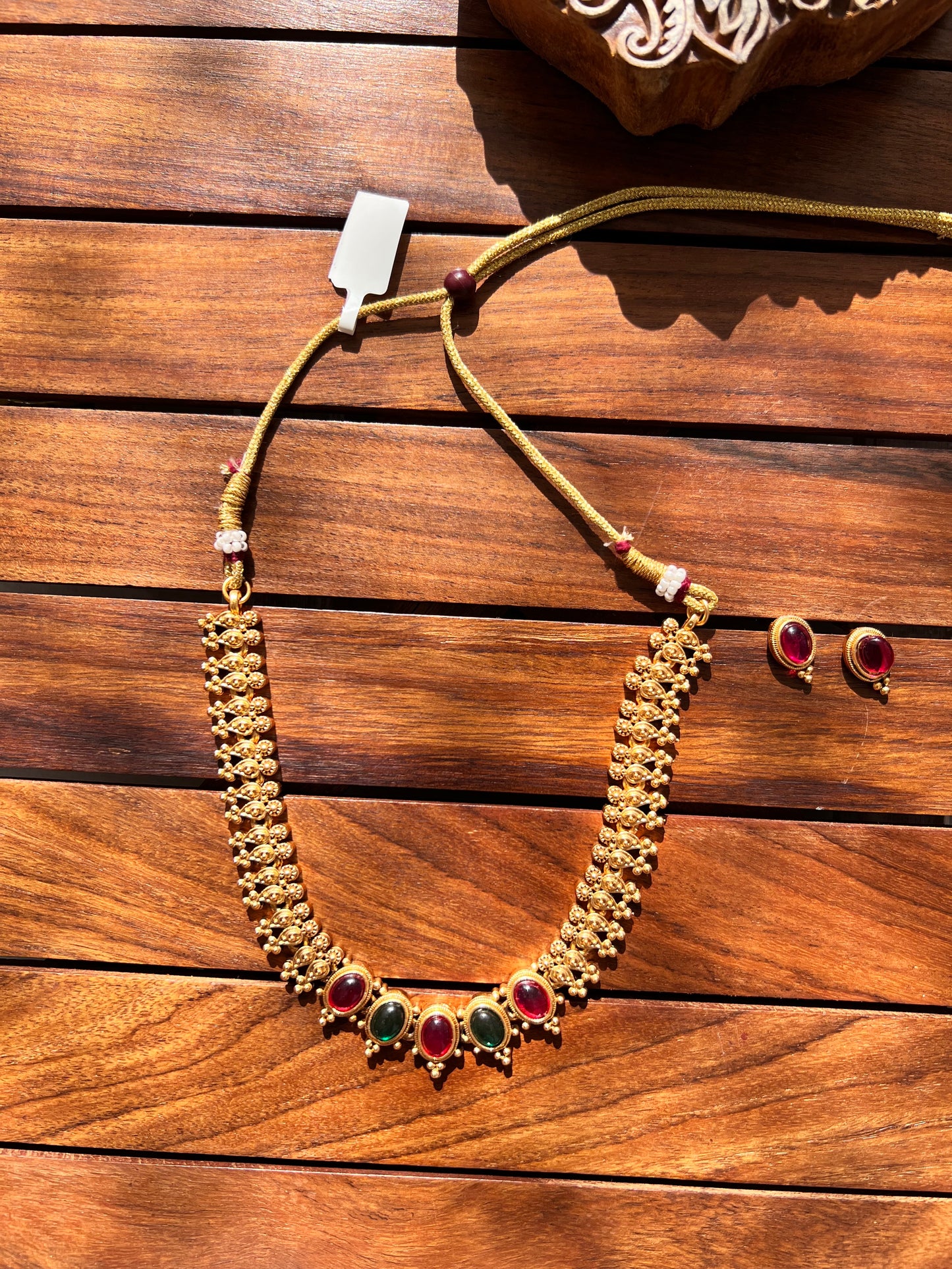 Gold Plated Necklace with Earring