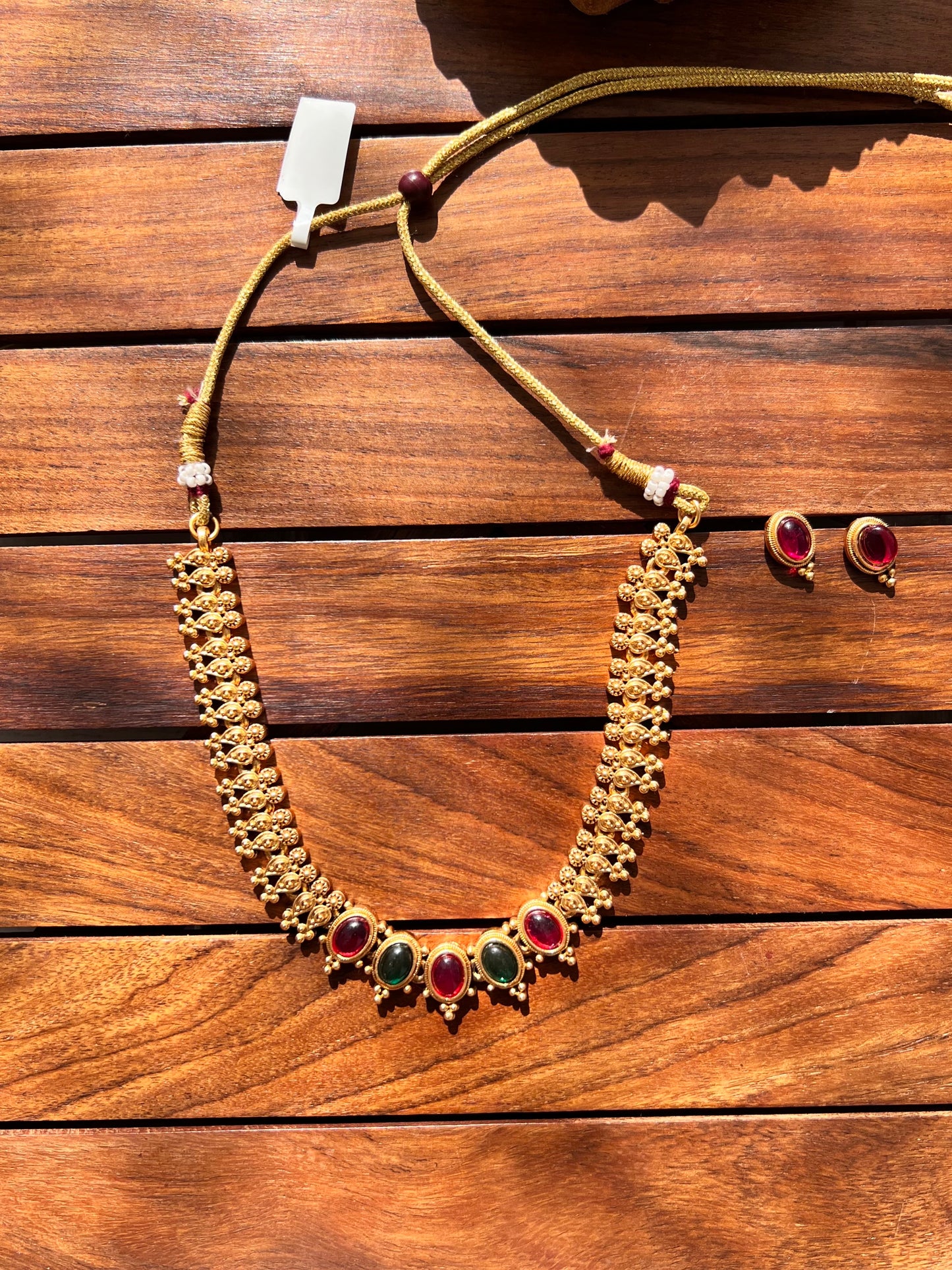 Gold Plated Necklace with Earring