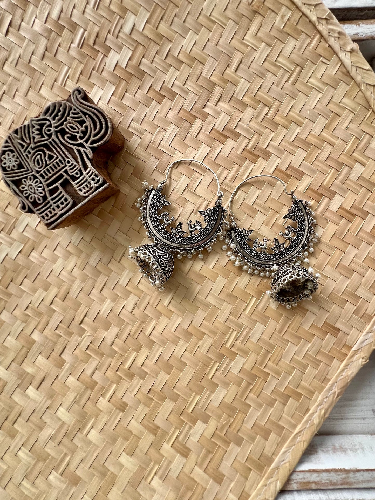 Oxidised German Silver Earring