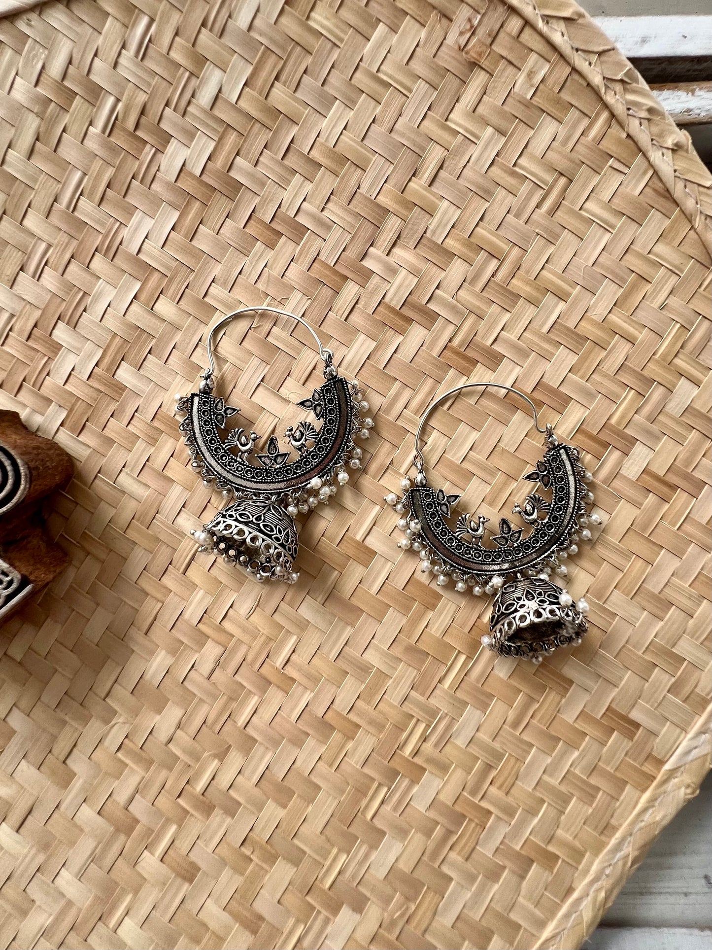 Oxidised German Silver Earring