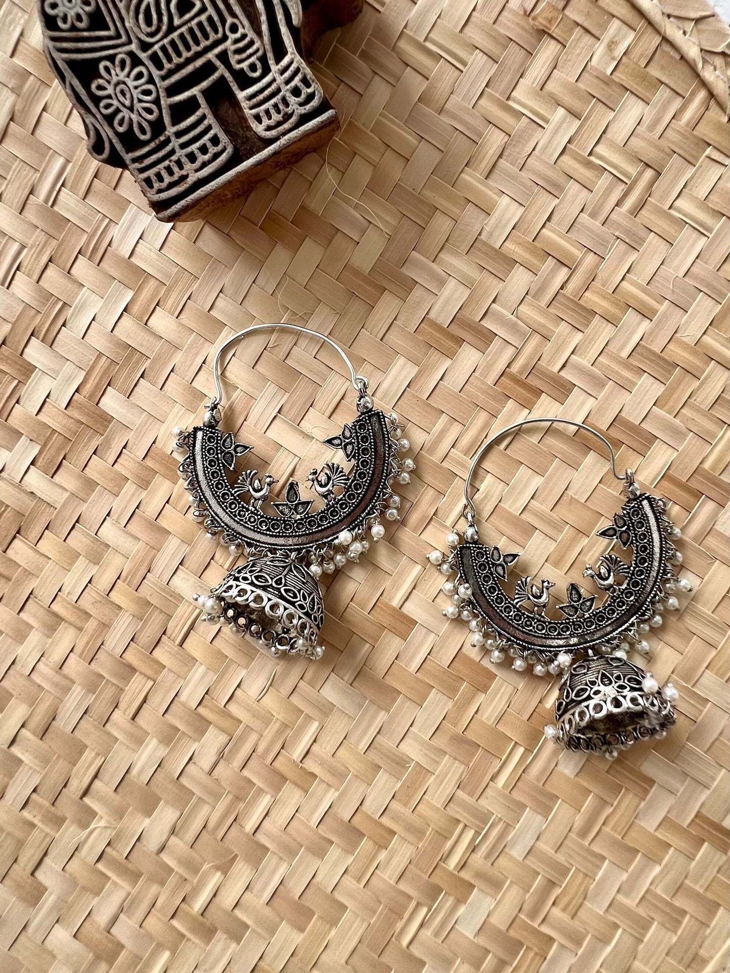 Oxidised German Silver Earring