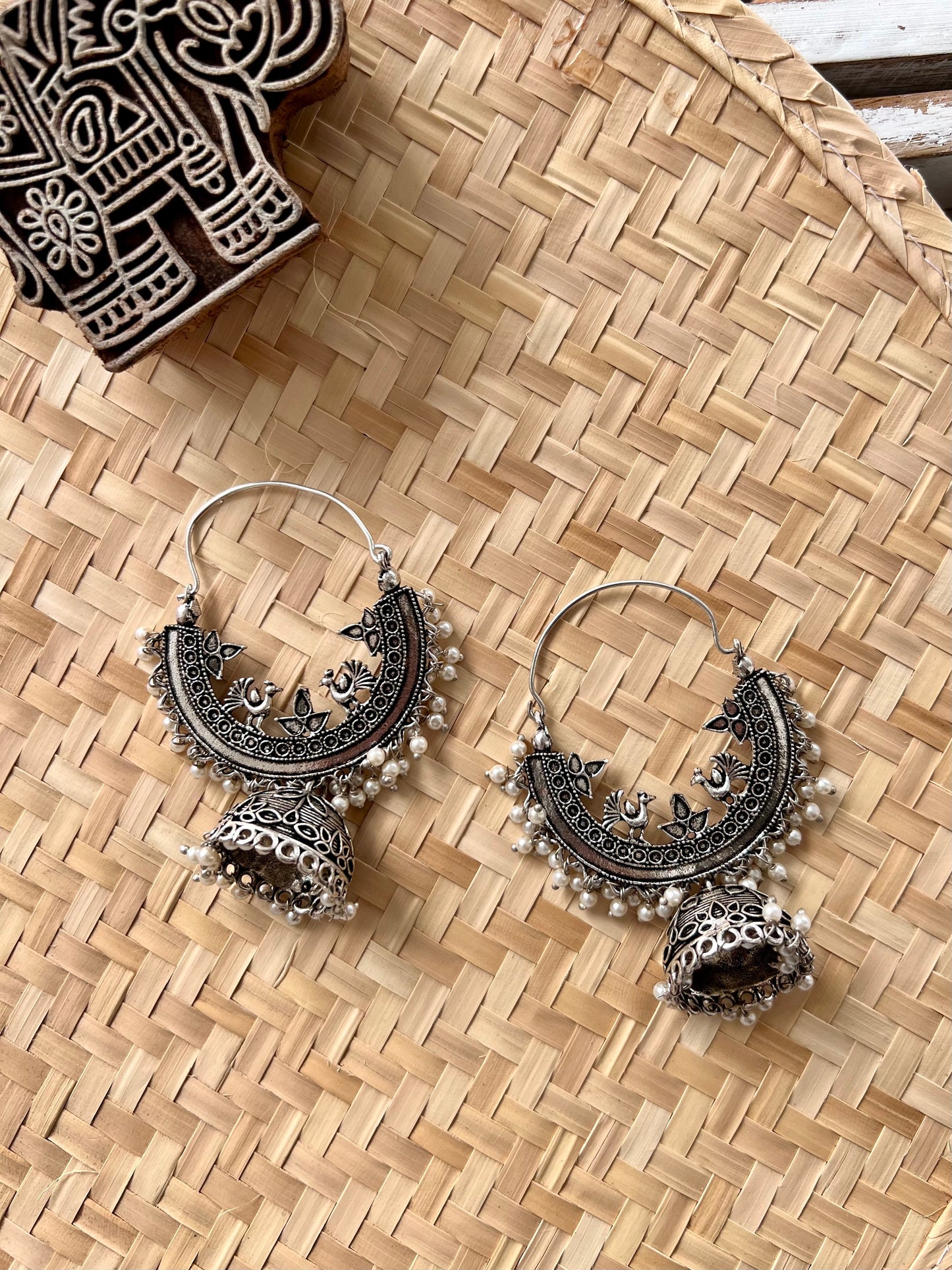 Oxidised German Silver Earring