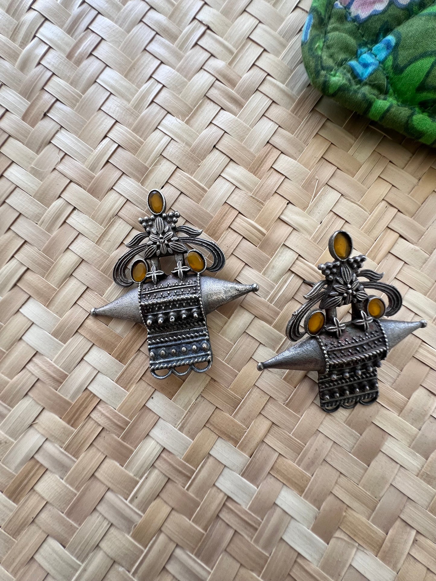 Oxidised German Silver Earring