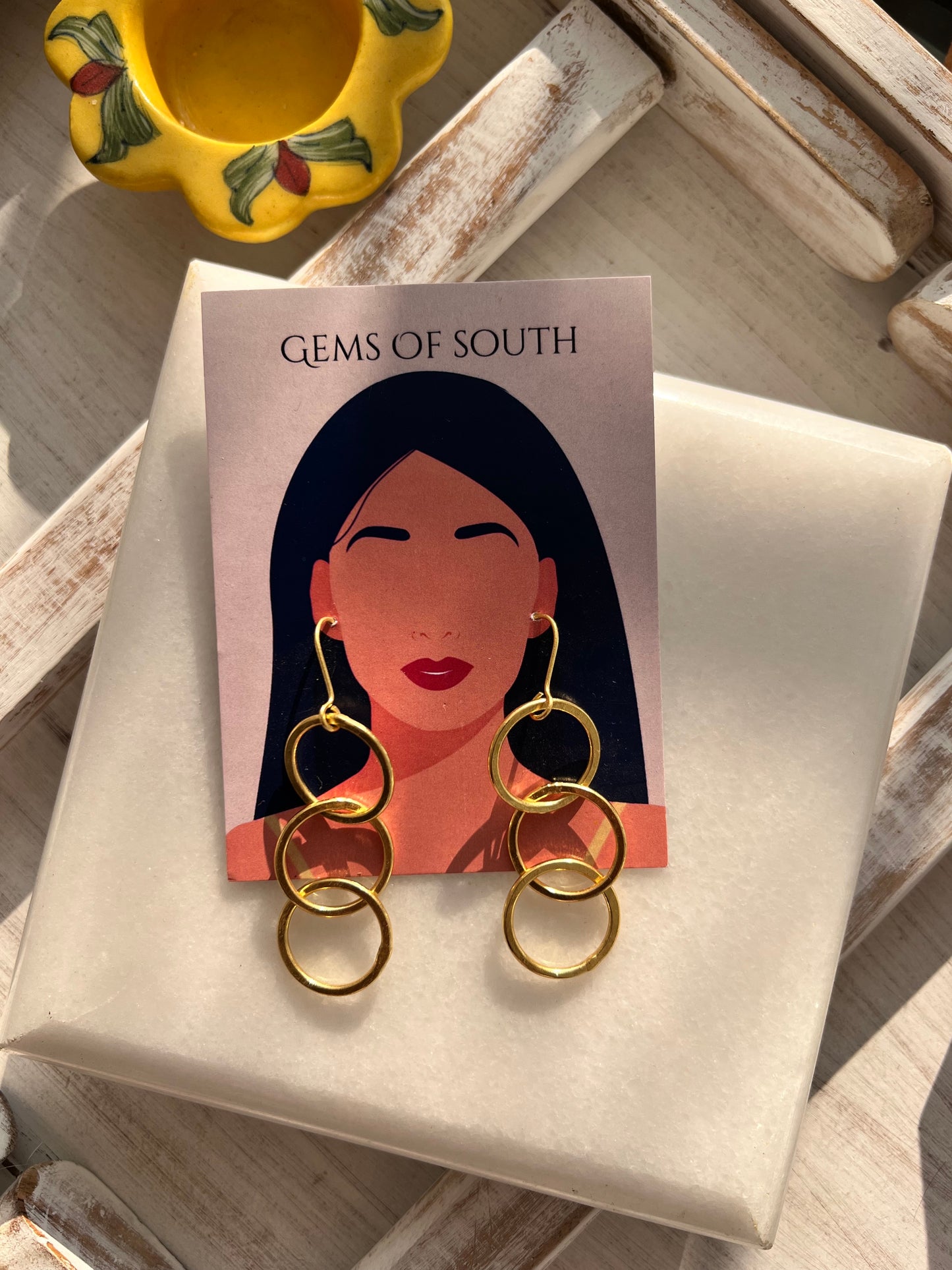 Ring Gold Plated Statement Earring