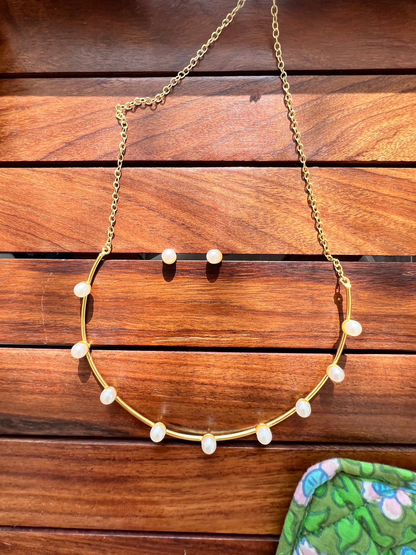 Pearl Necklace with Earring