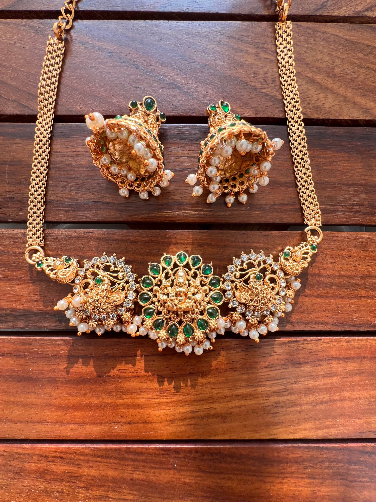 Gold Plated Choker with Earing Set