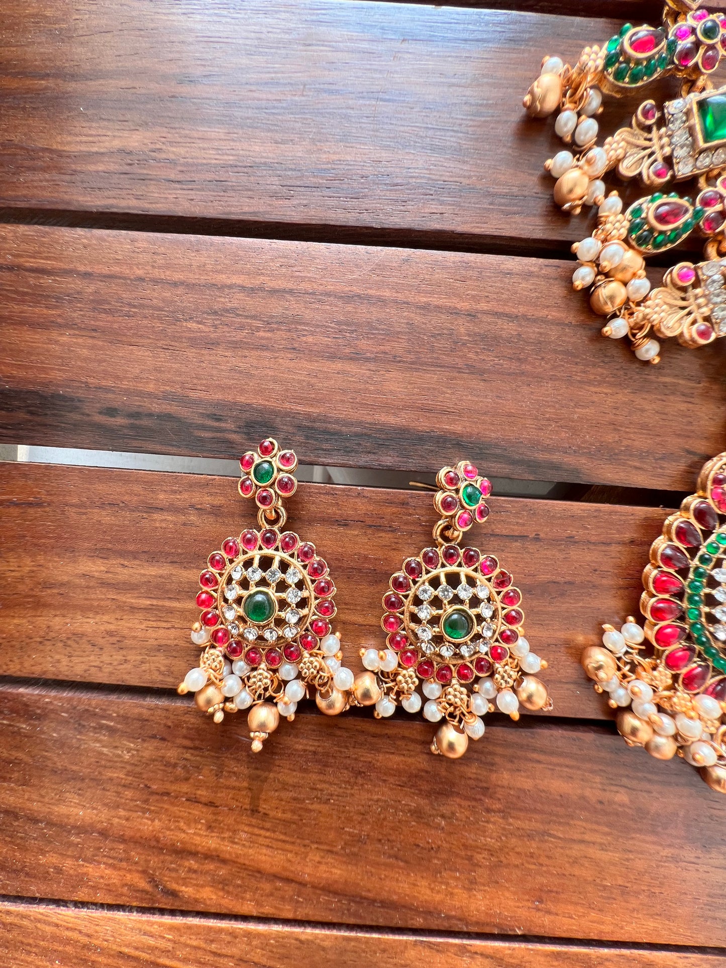 Gold Plated Necklace with Earing Set