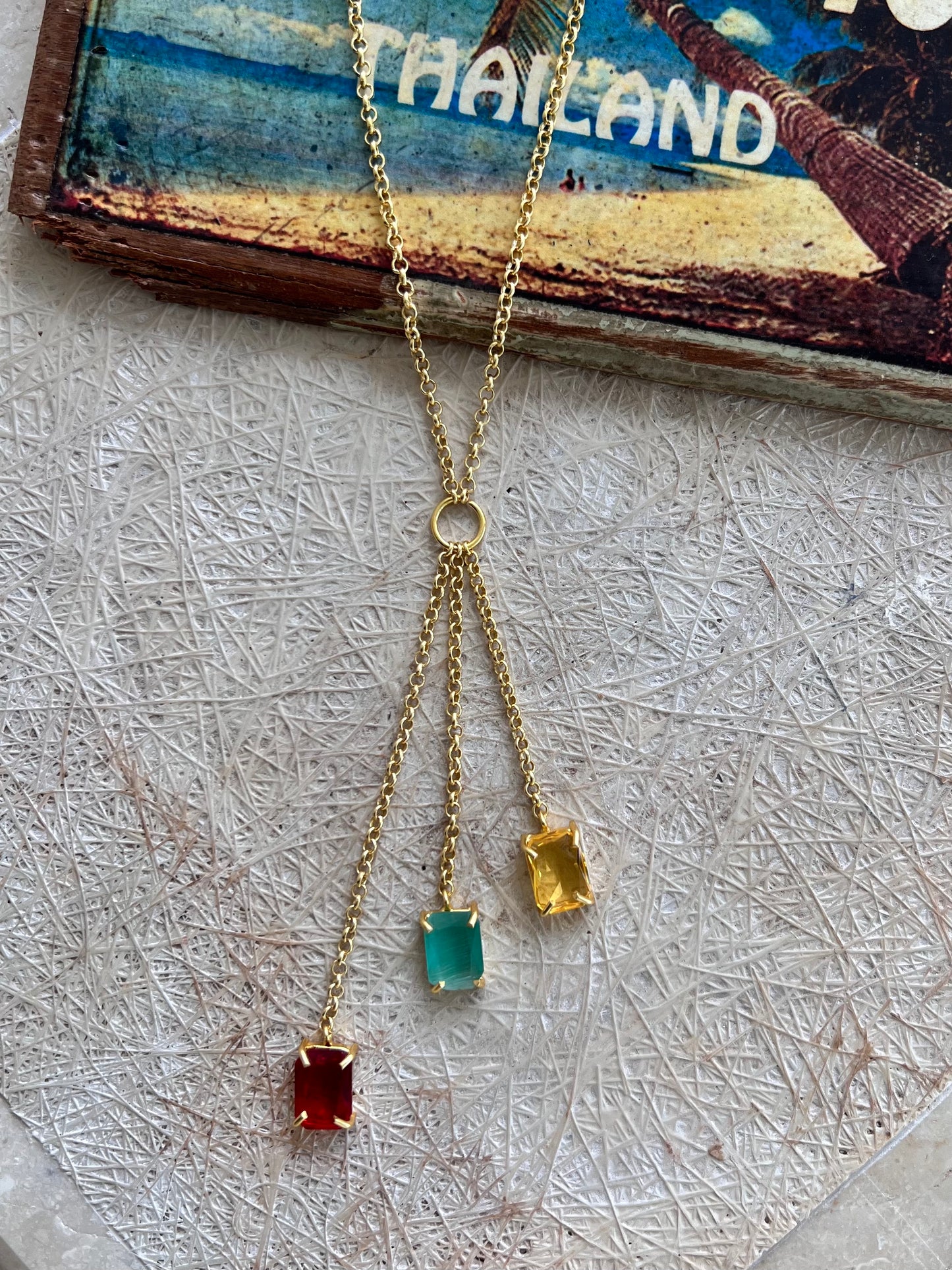 Multi Color Drop Necklace