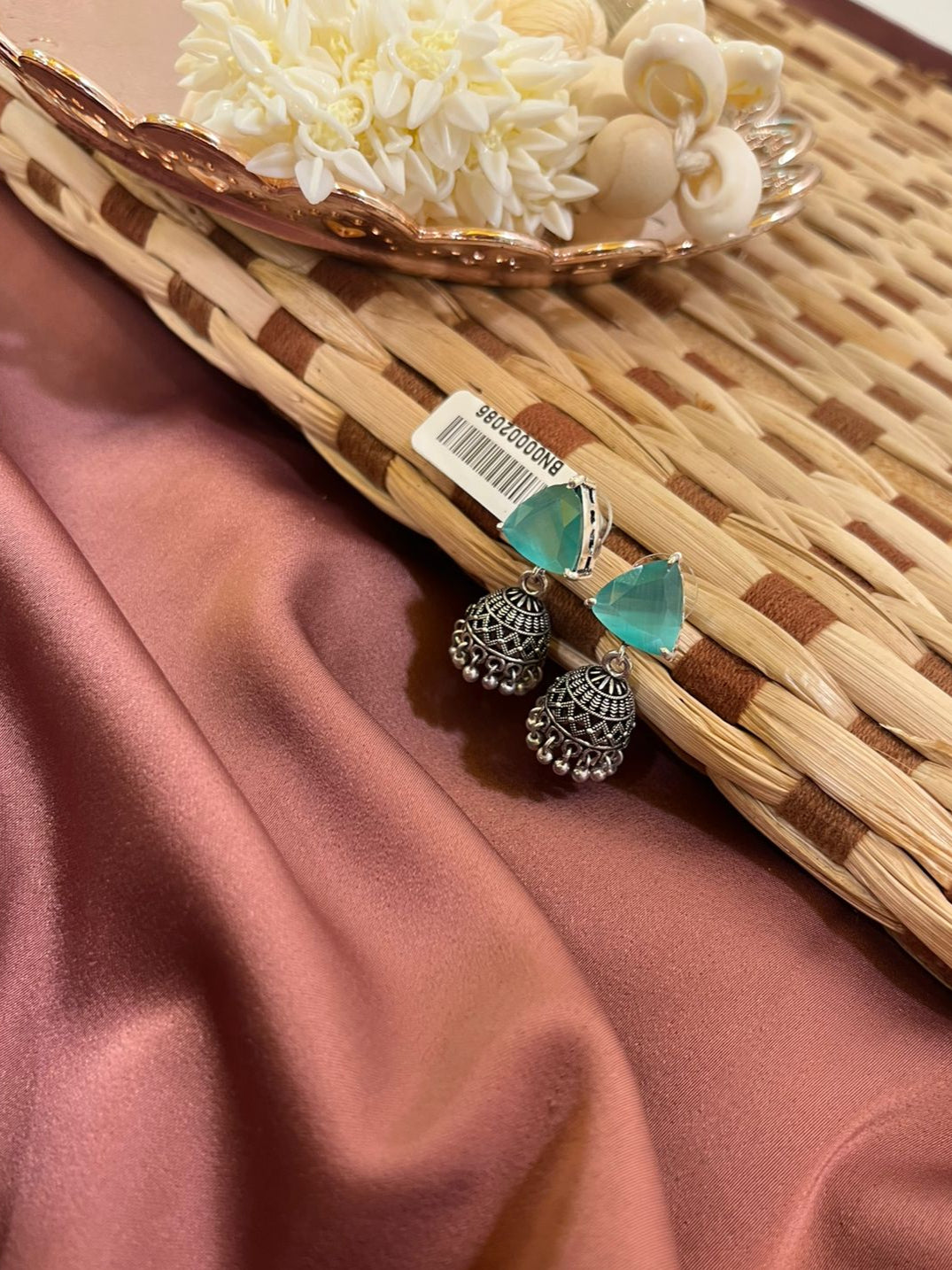 German Silver Oxidised Earring