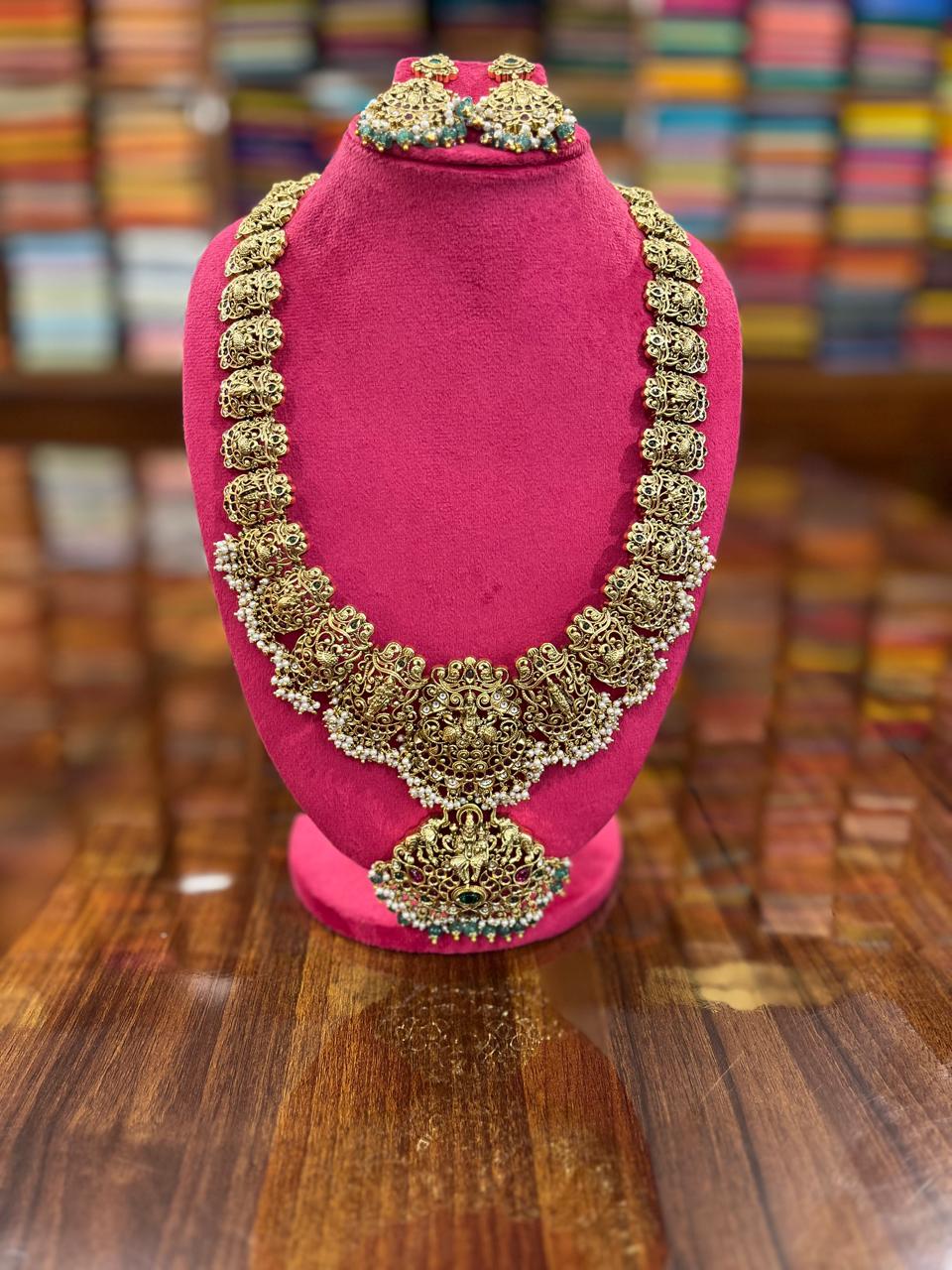 Gold Plated Temple Necklace Set