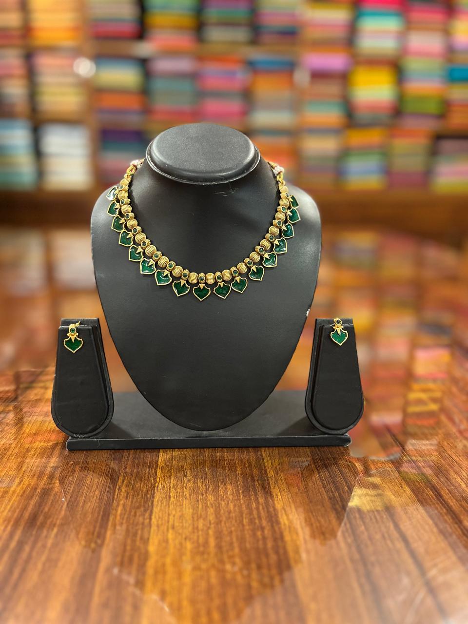 Gold Plated Necklace with Earring